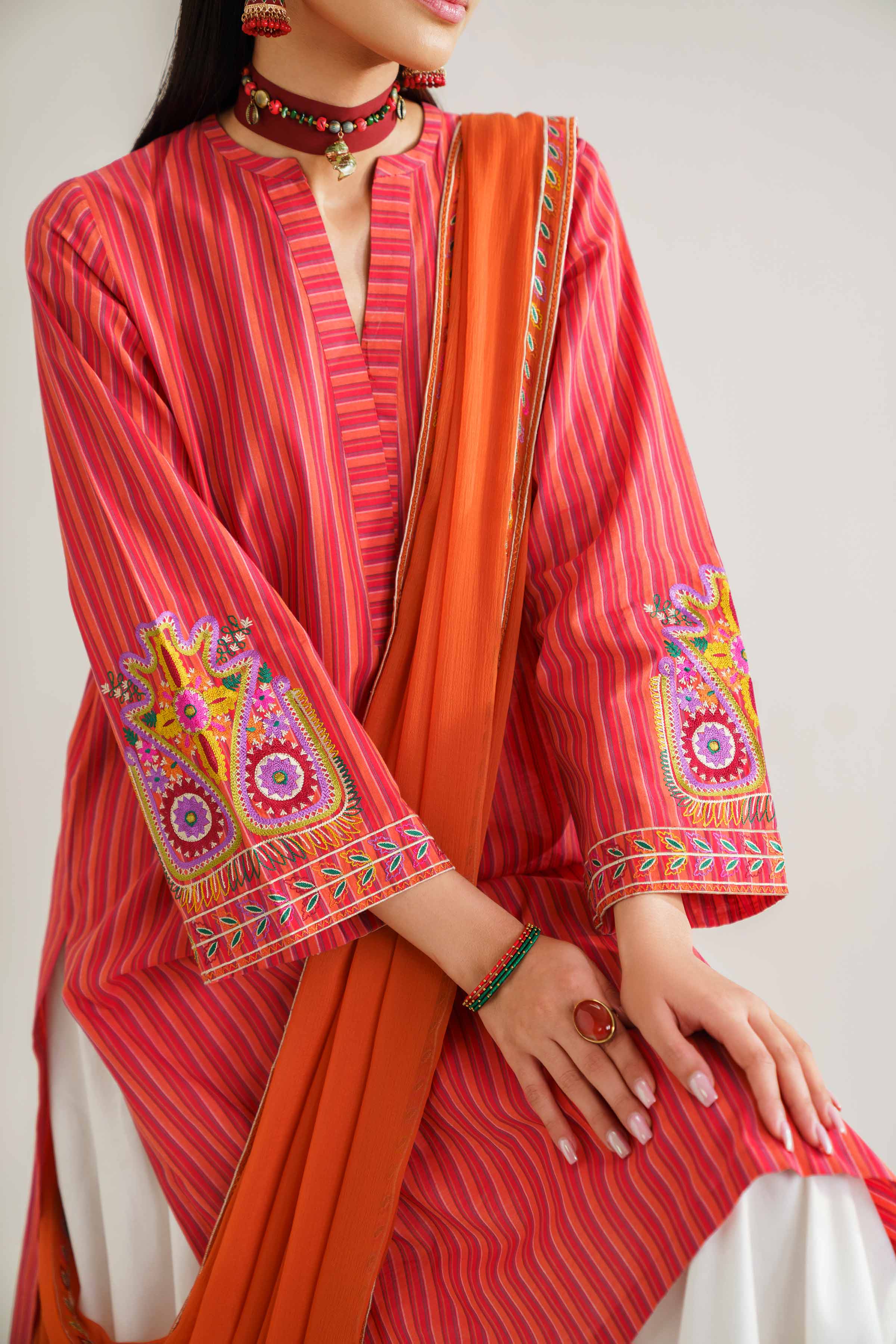 2 Piece - Embroidered Suit - PE24-129 - Image 6