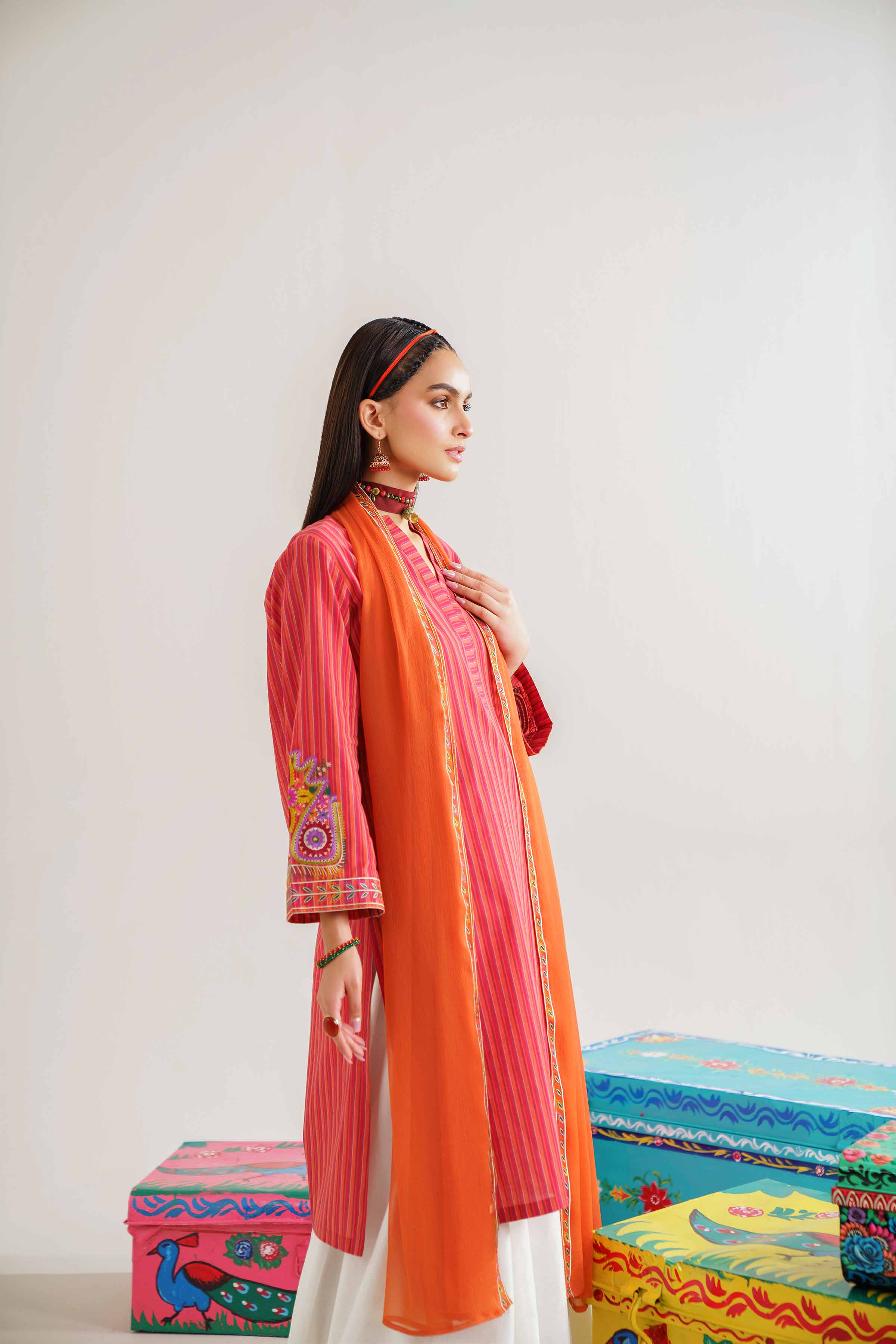 2 Piece - Embroidered Suit - PE24-129 - Image 7