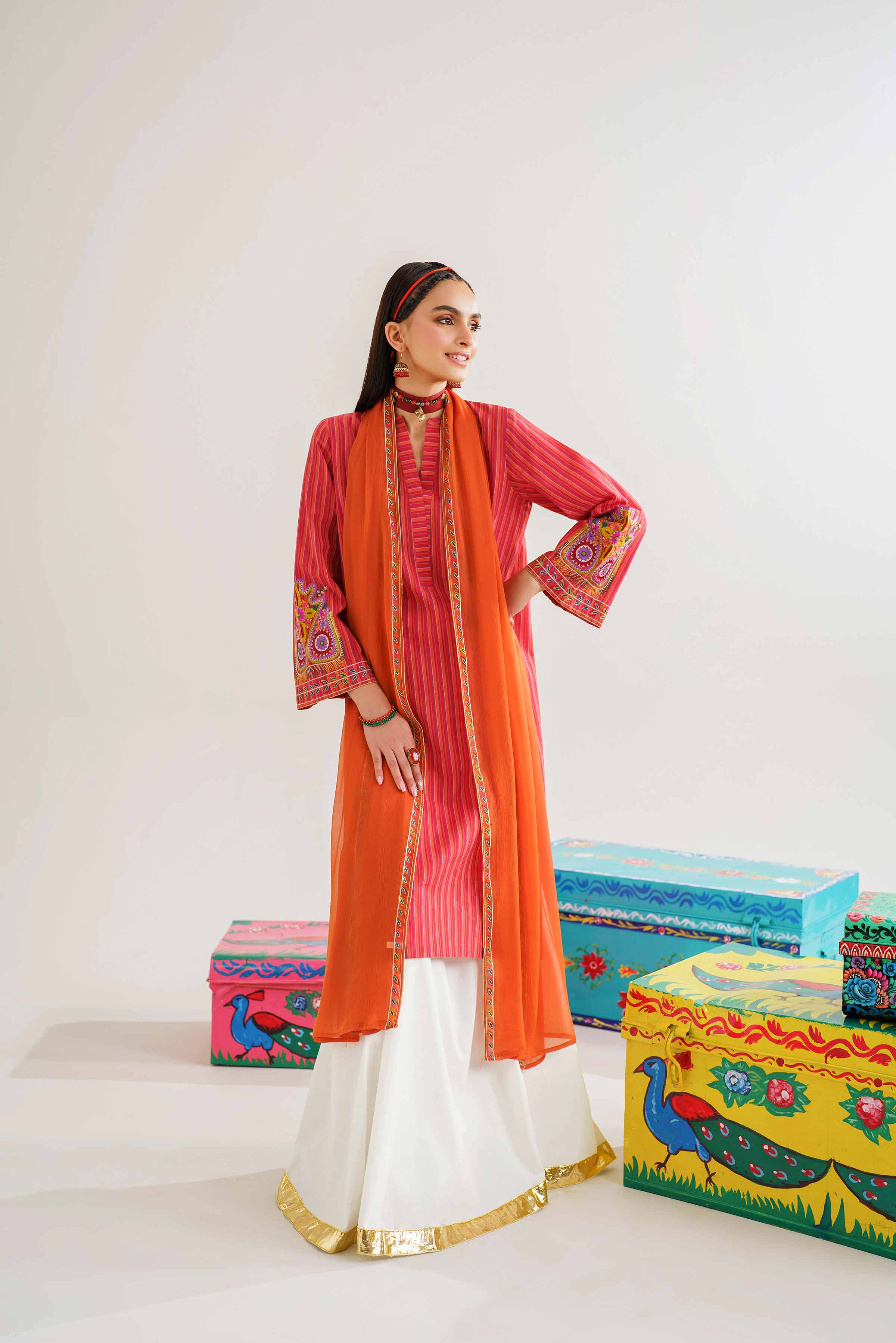 2 Piece - Embroidered Suit - PE24-129 - Image 8