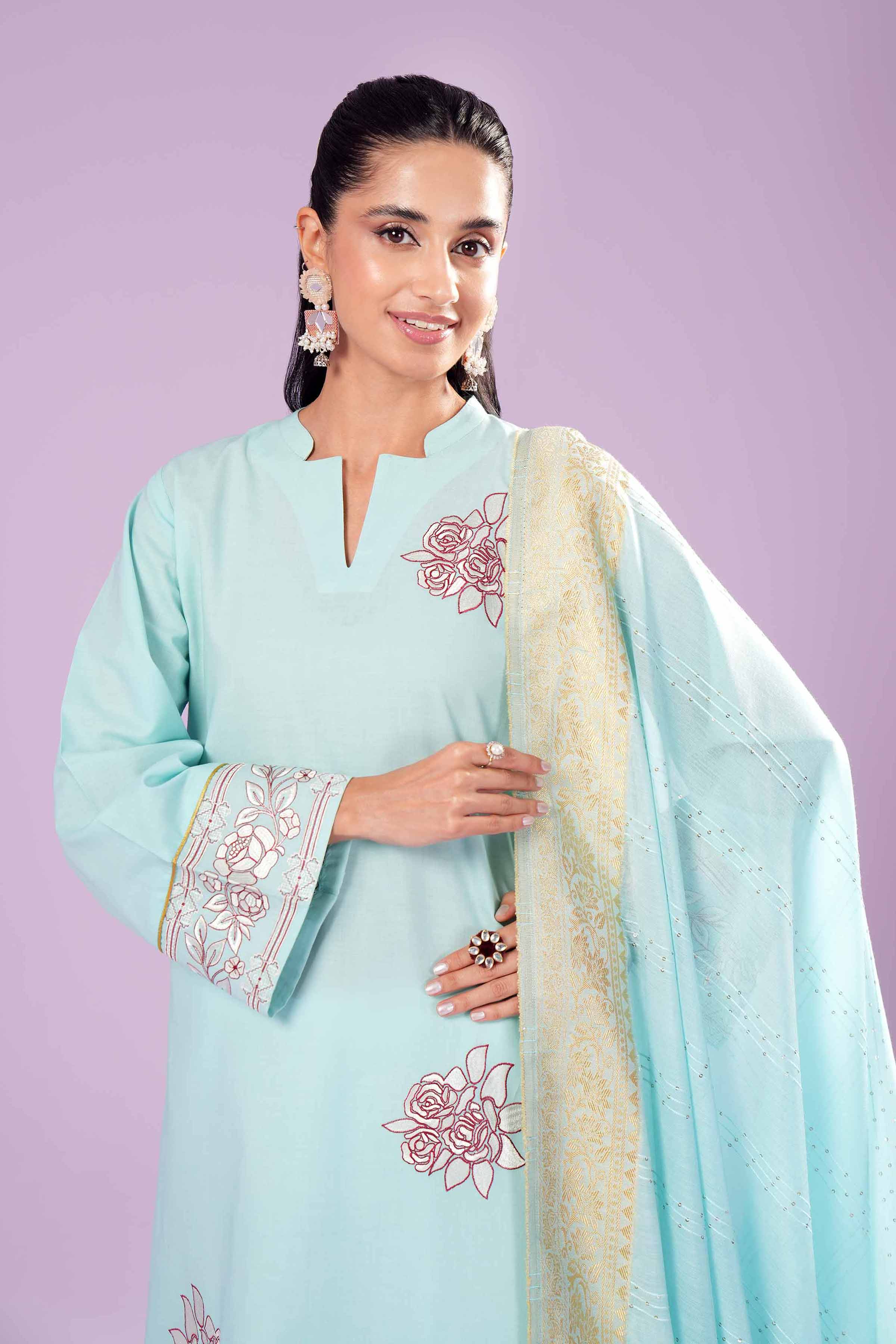 2 Piece - Printed Embroidered Suit - PE24-136 - Image 2