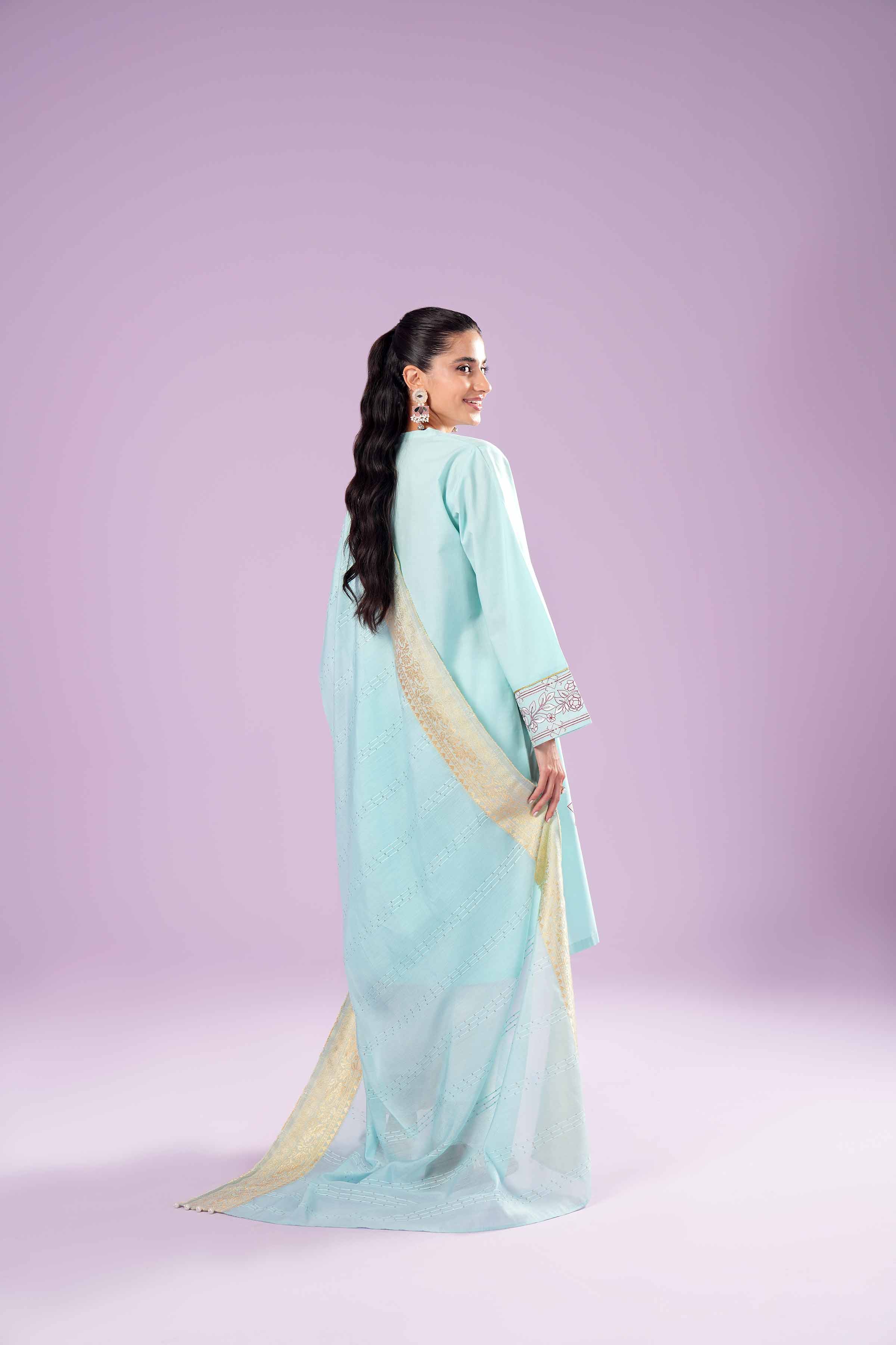 2 Piece - Printed Embroidered Suit - PE24-136 - Image 3