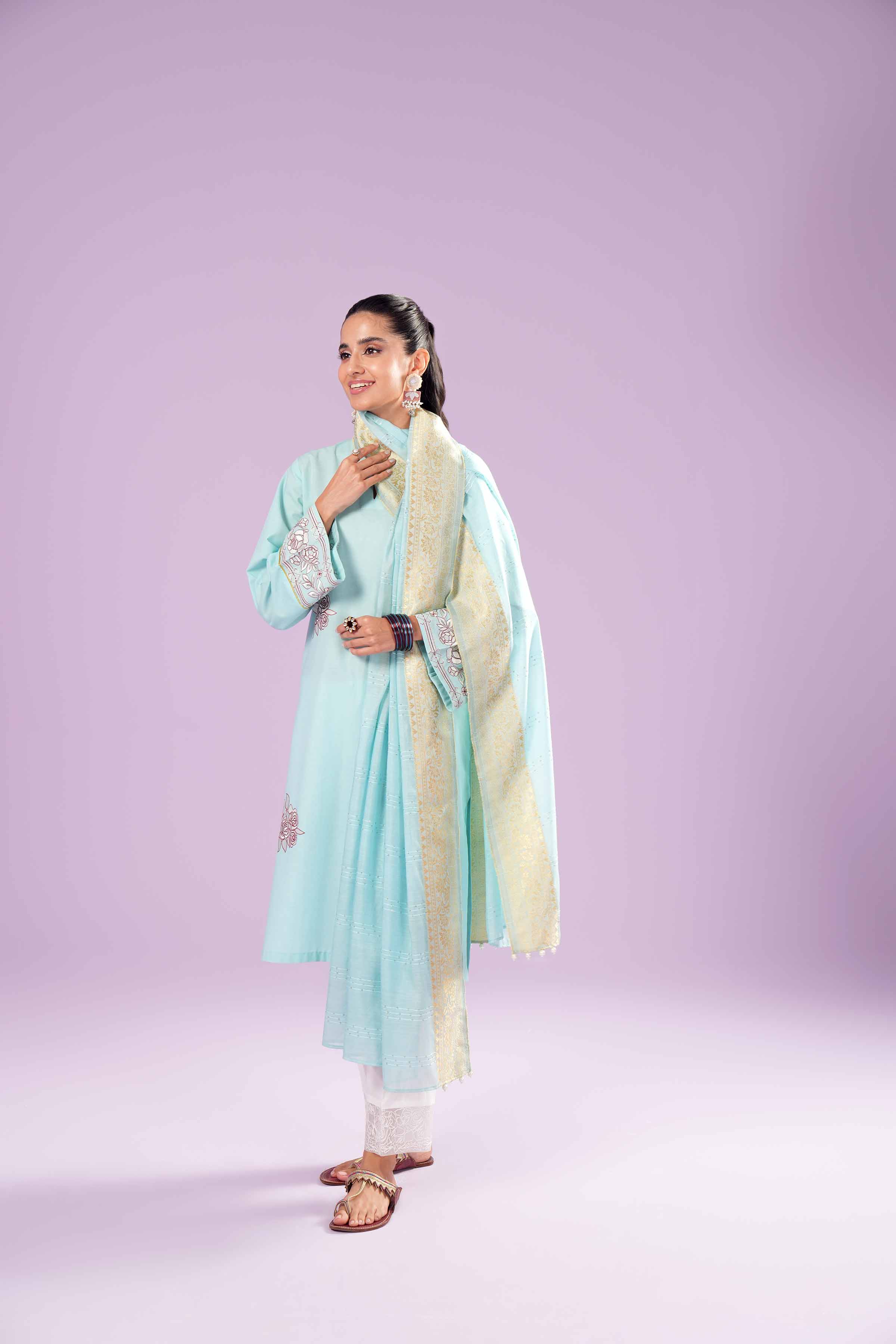 2 Piece - Printed Embroidered Suit - PE24-136 - Image 6