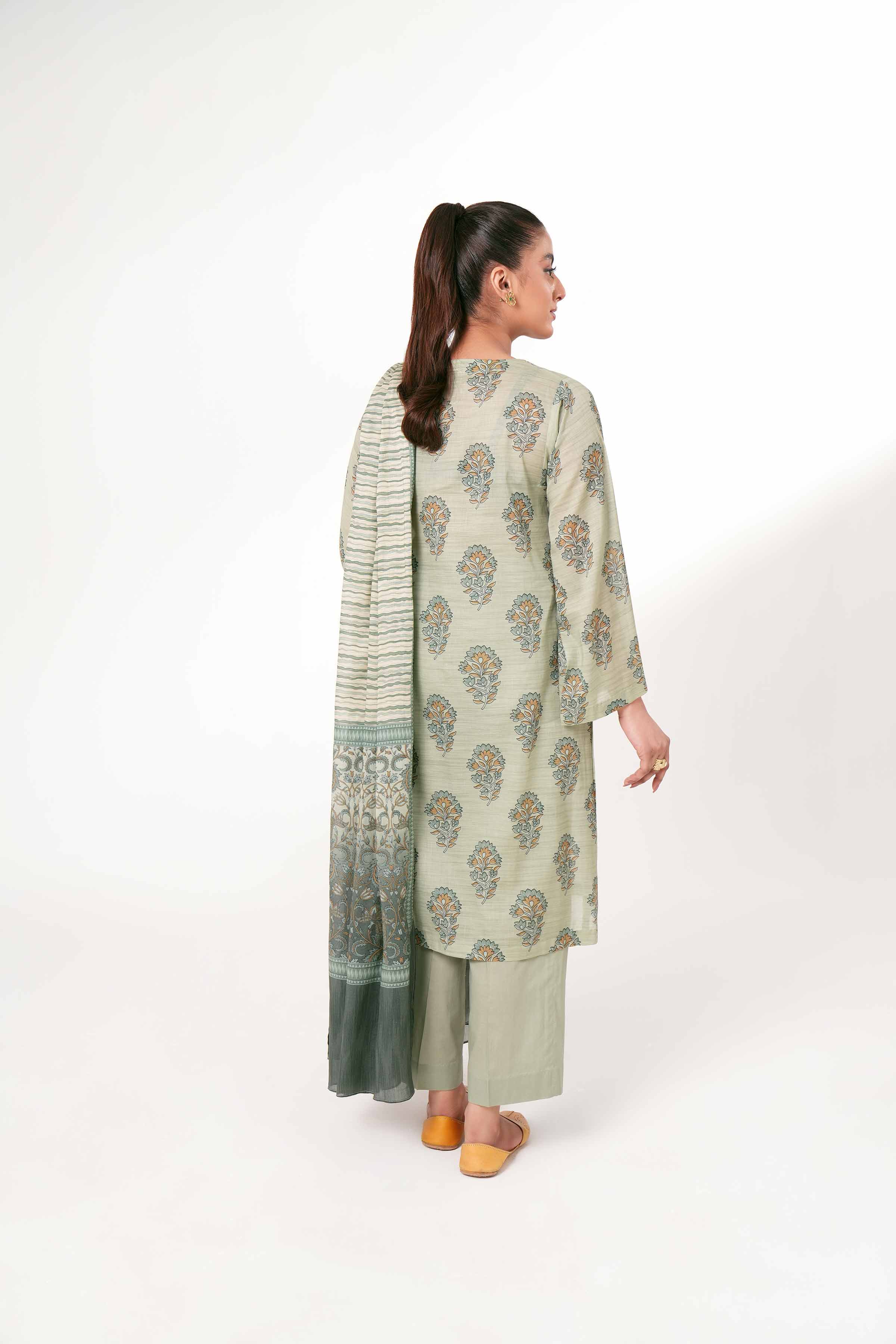 3 Piece - Printed Embroidered Suit - PE24-246 - Image 3