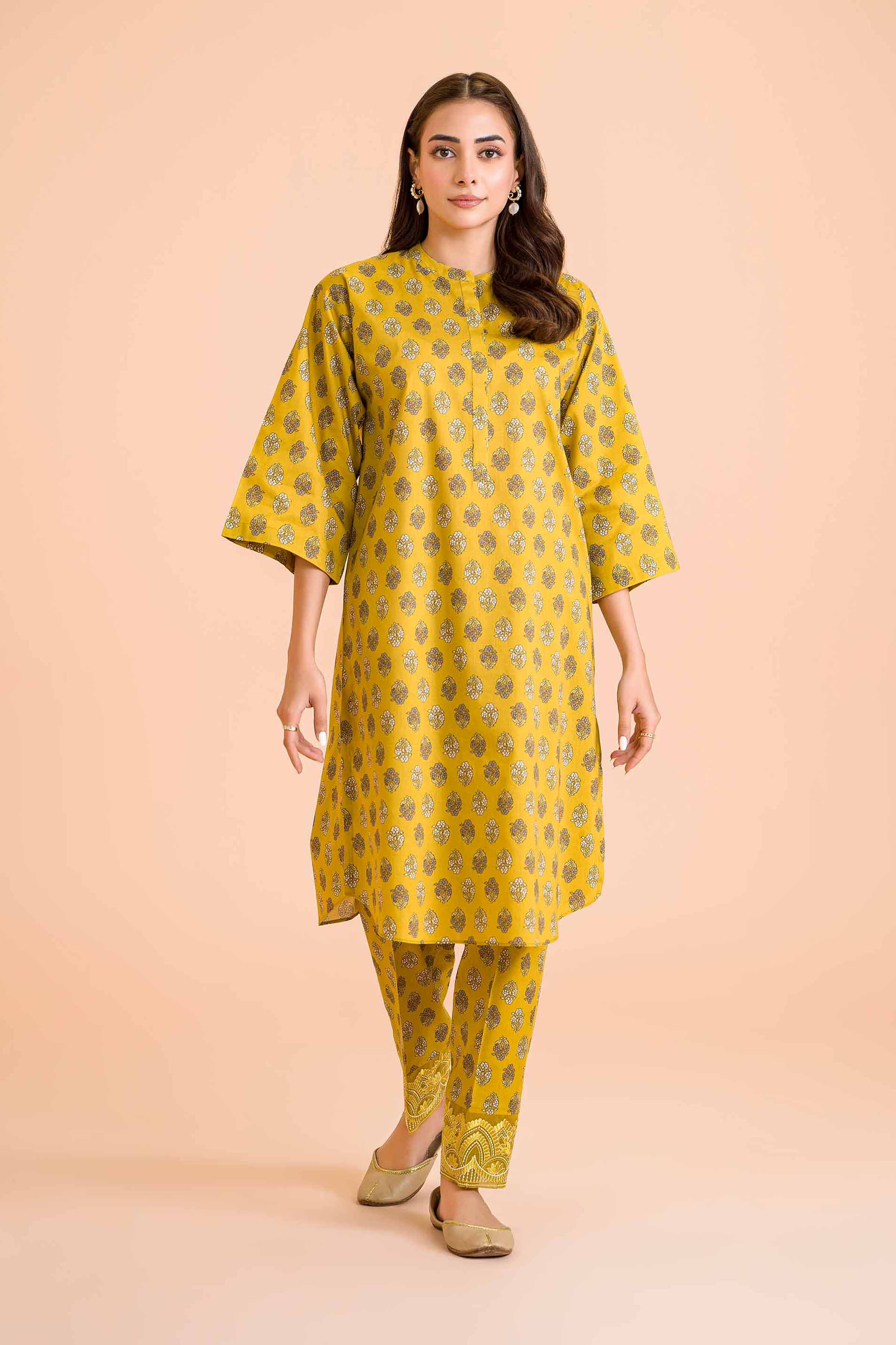 2 Piece - Printed Embroidered Suit - PE24-349 - Image 2