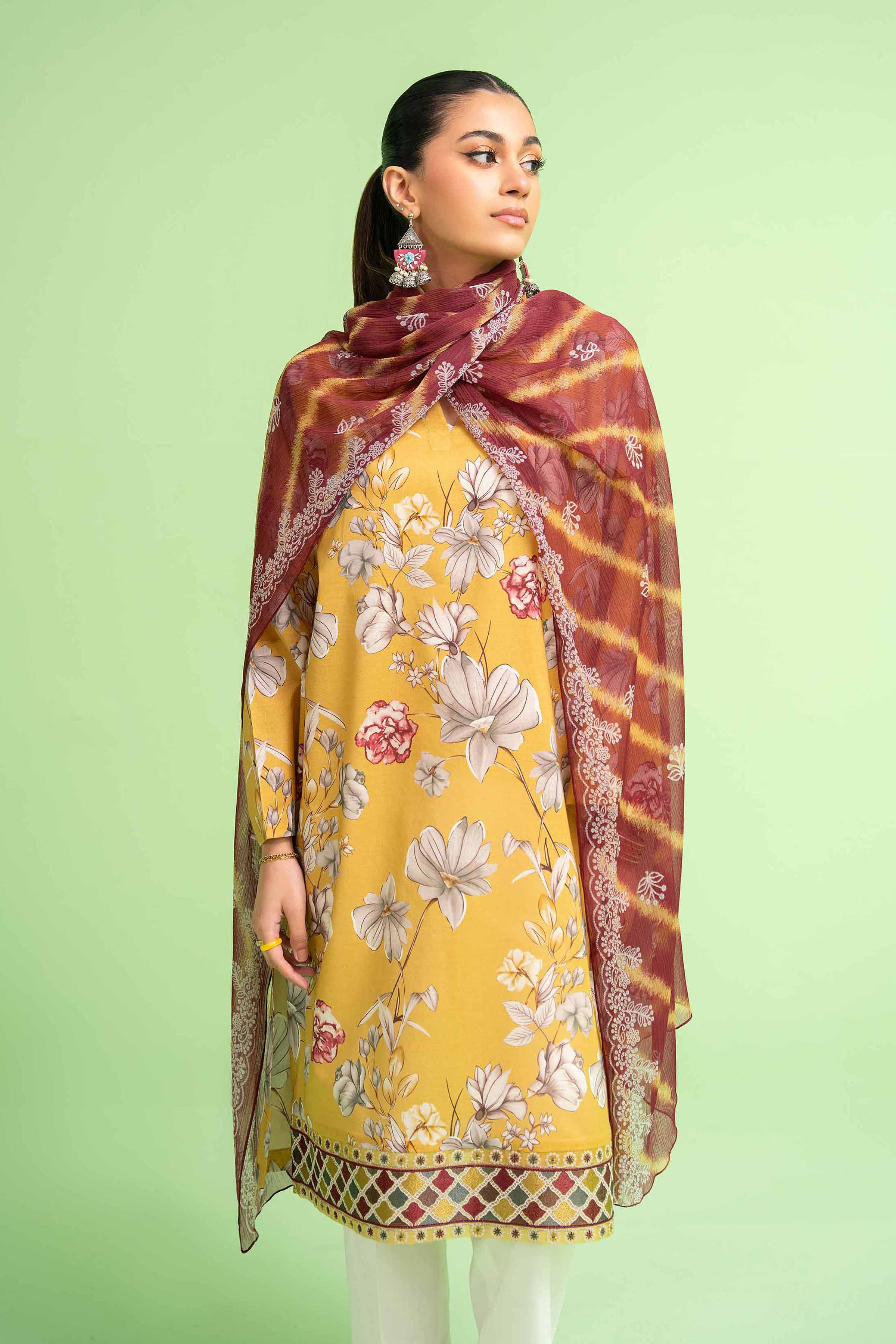 2 Piece - Printed Embroidered Suit - PE24-375 - Image 2