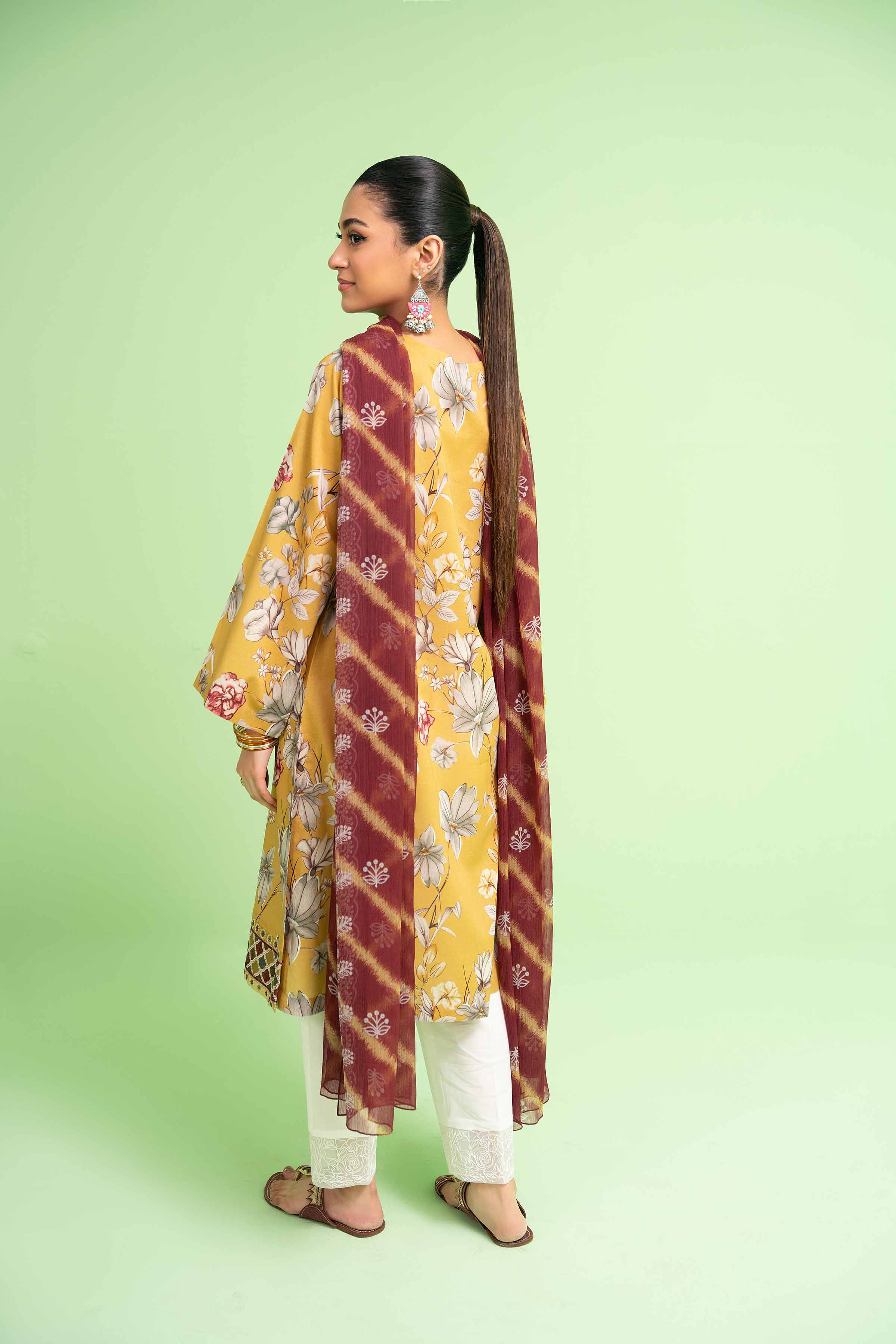 2 Piece - Printed Embroidered Suit - PE24-375 - Image 3