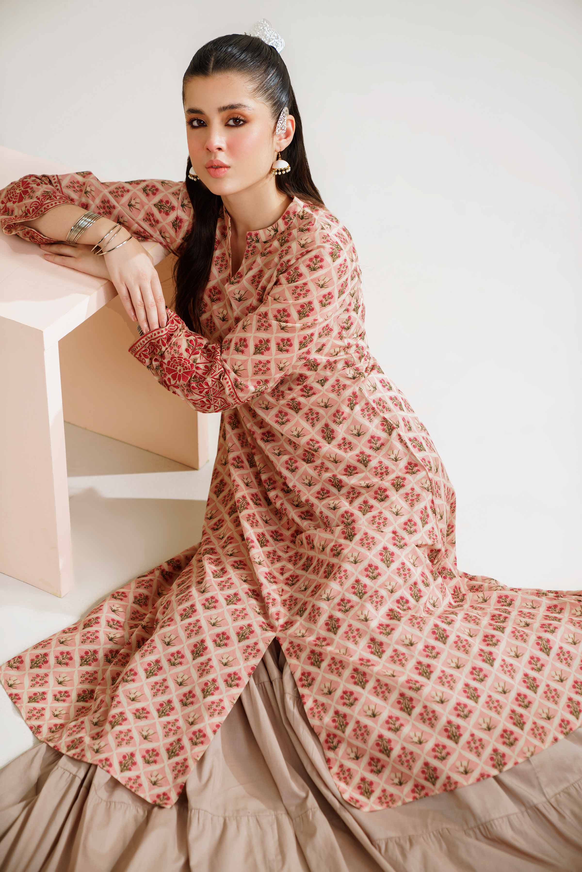 Printed Embroidered Dress - PE24-390 - Image 5