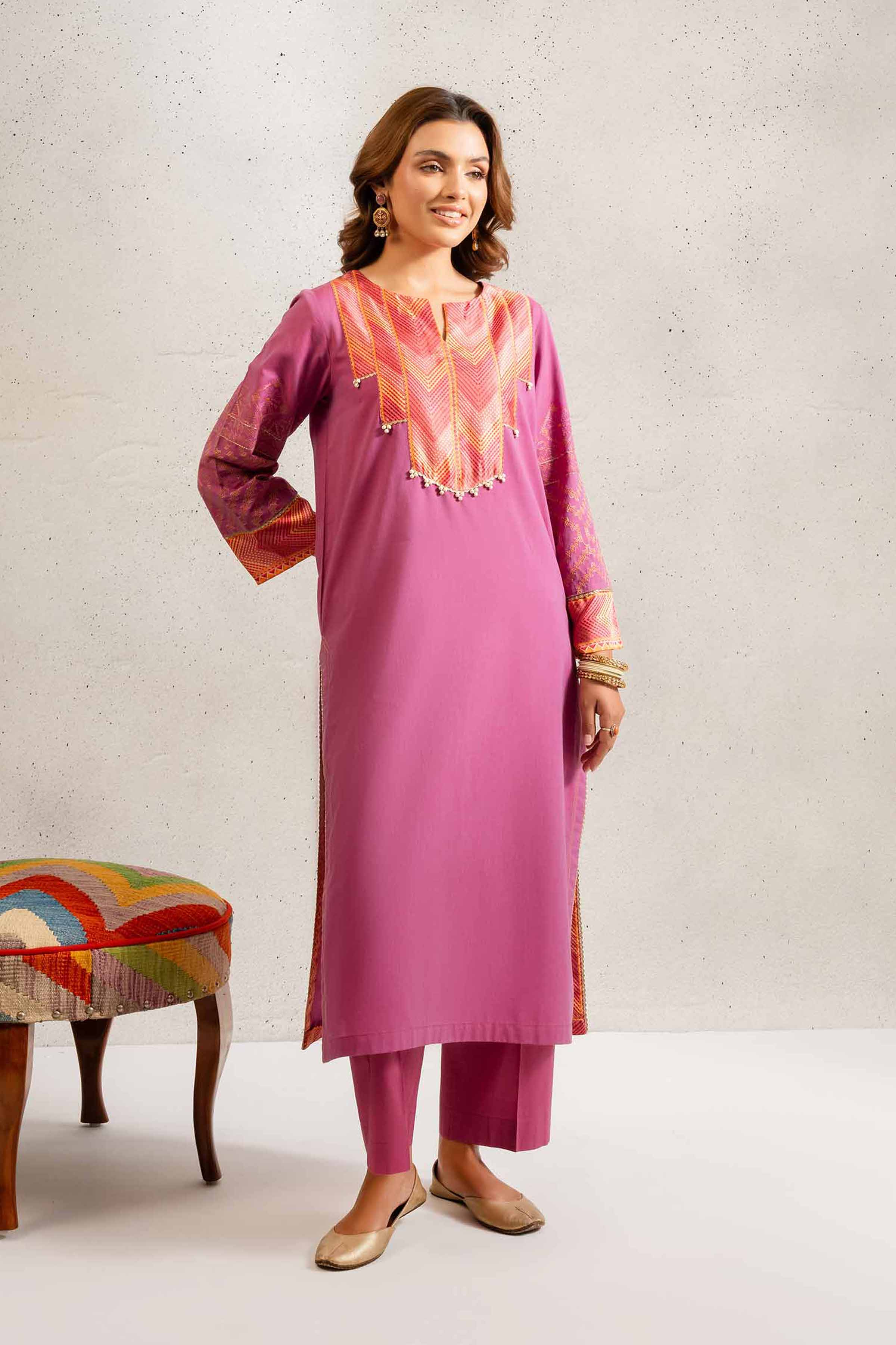 2 Piece - Embroidered Suit - PE25-109 - Image 2