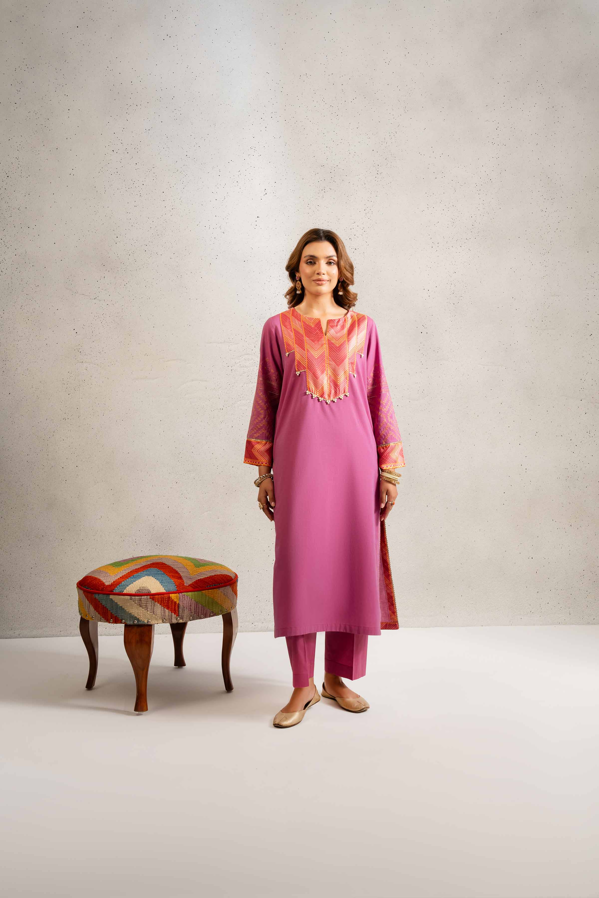 2 Piece - Embroidered Suit - PE25-109 - Image 4