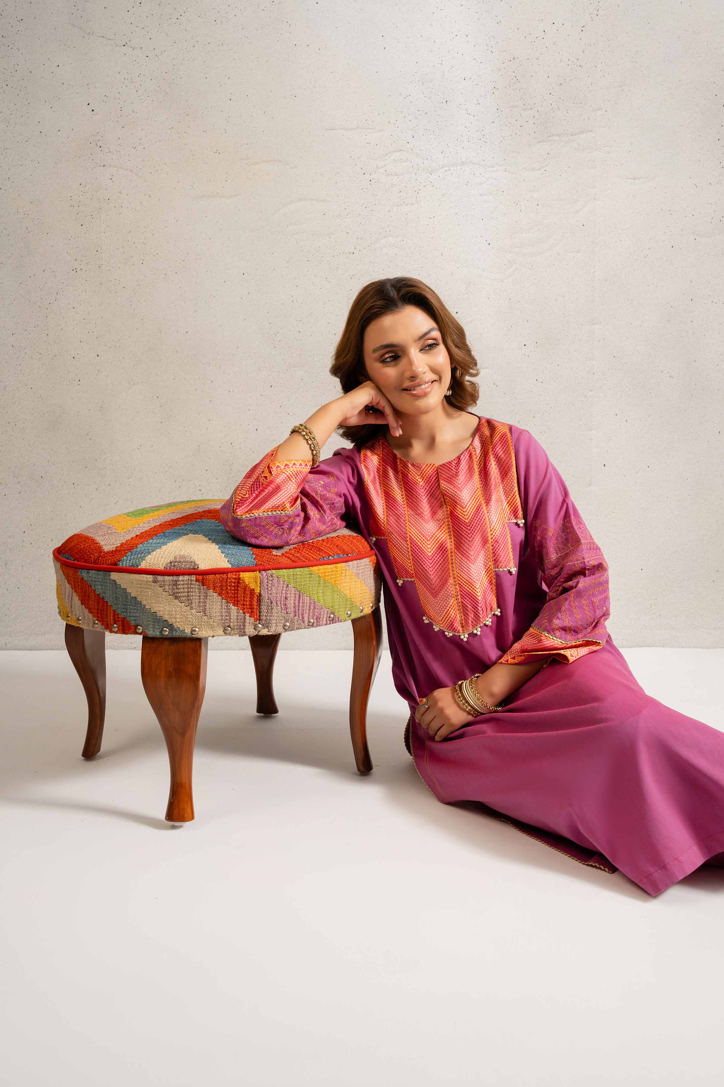 2 Piece - Embroidered Suit - PE25-109 - Image 5