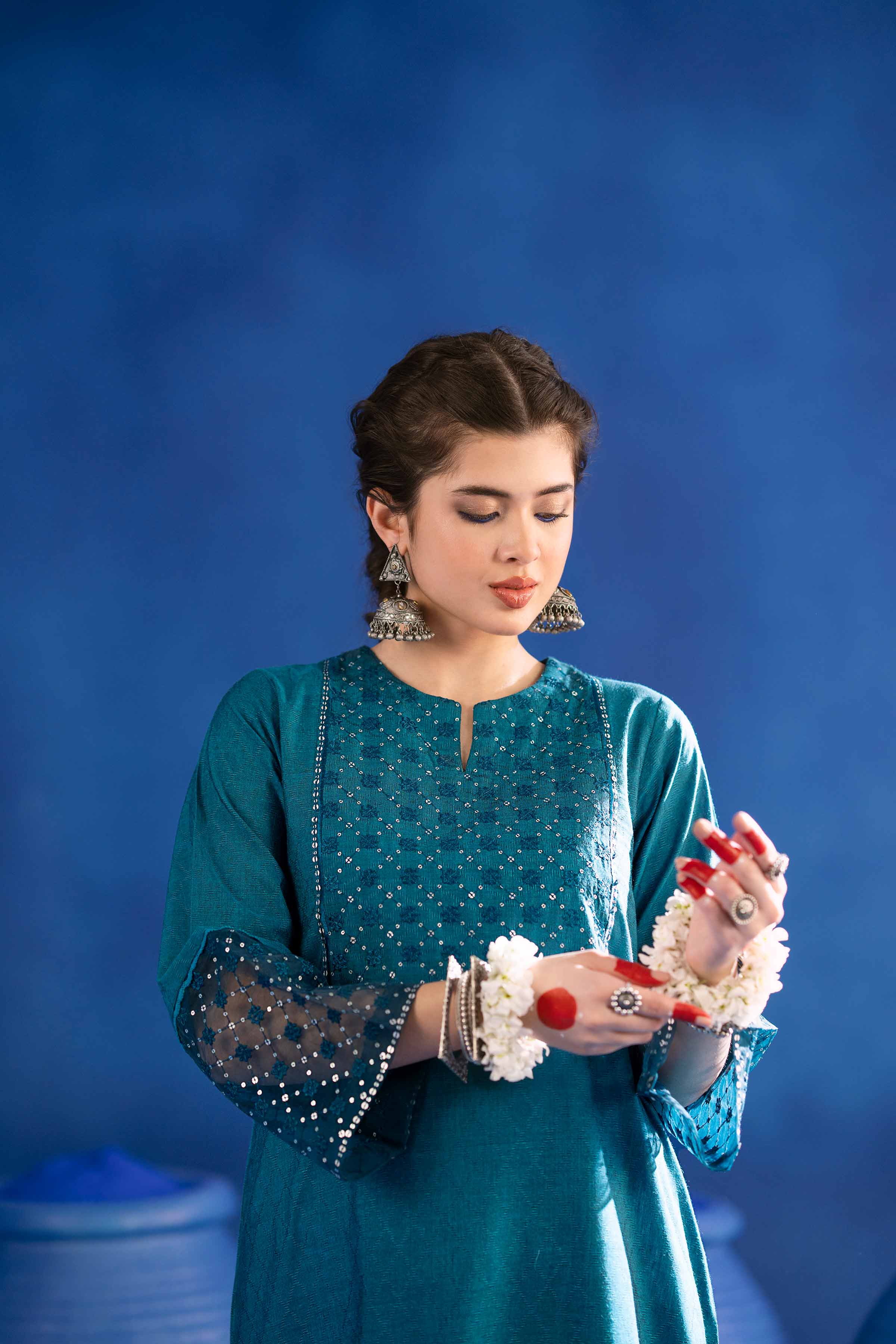 2 Piece - Embroidered Suit - PE25-122 - Image 4
