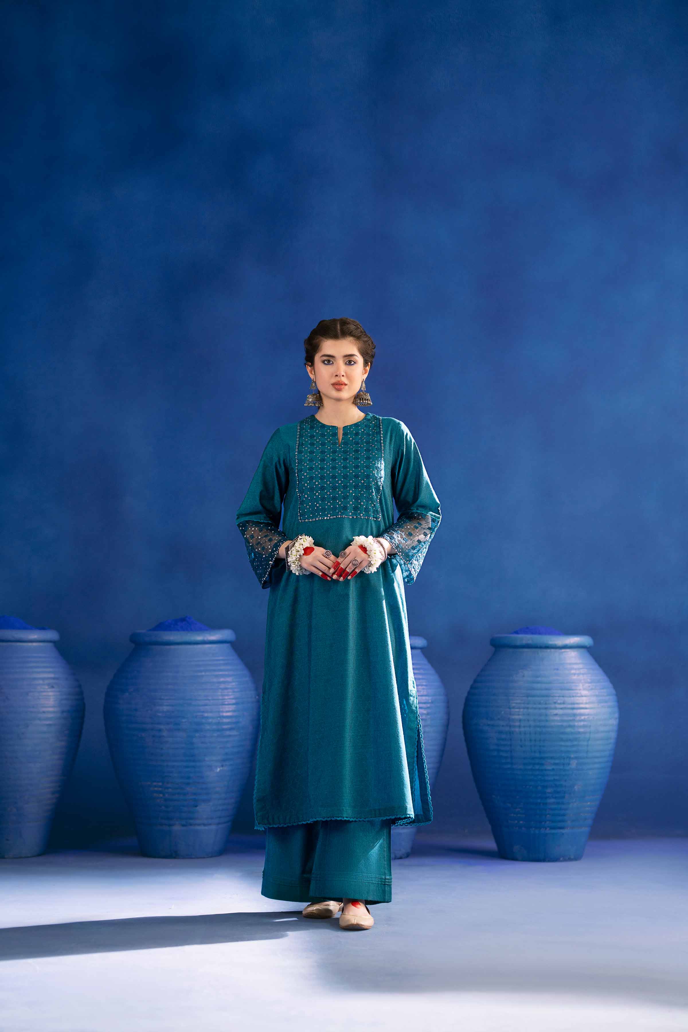 2 Piece - Embroidered Suit - PE25-122 - Image 5