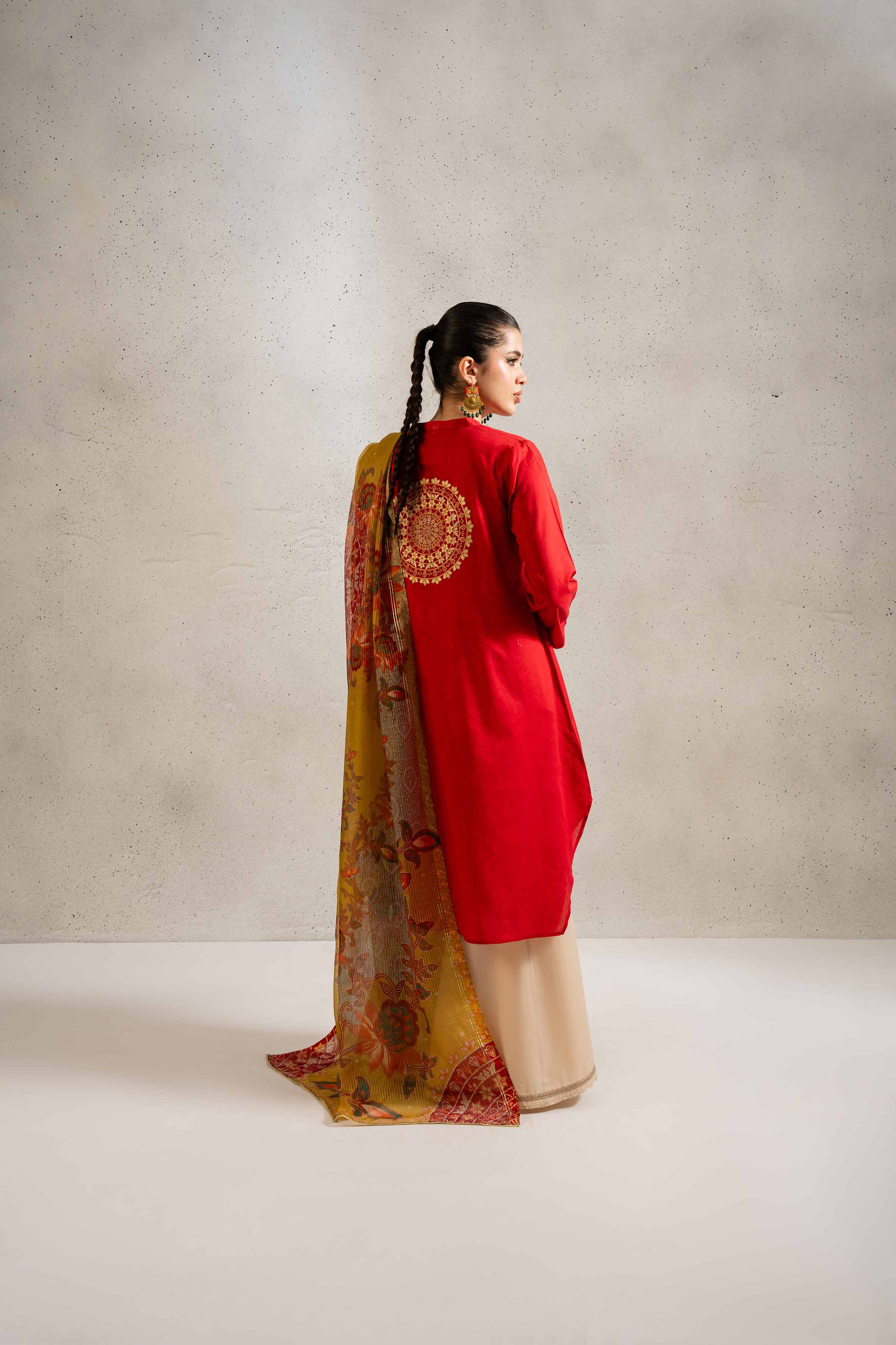 2 Piece - Printed Embroidered Suit - PE25-126 - Image 3