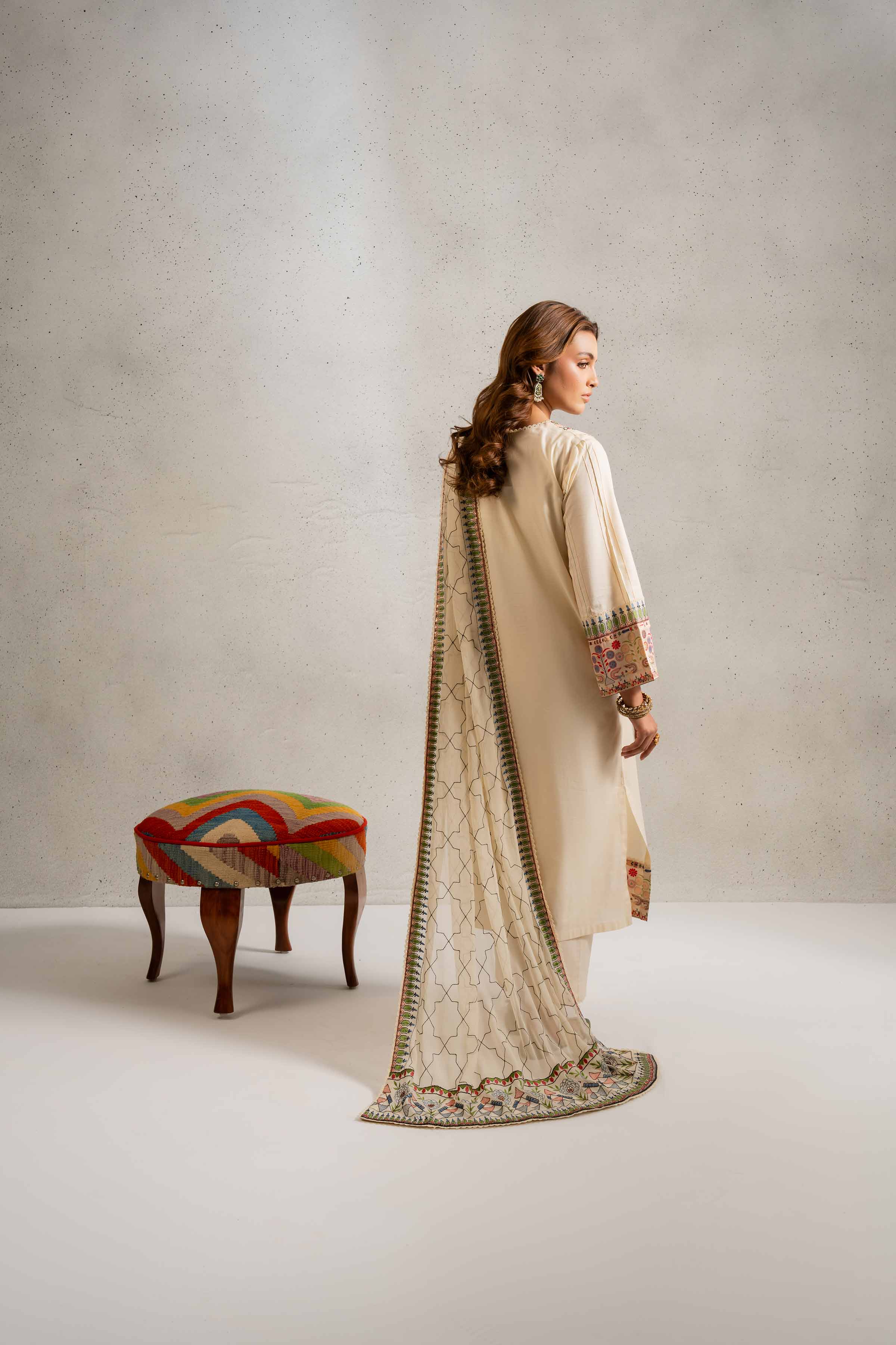 3 Piece - Embroidered Suit - PE25-132 - Image 3