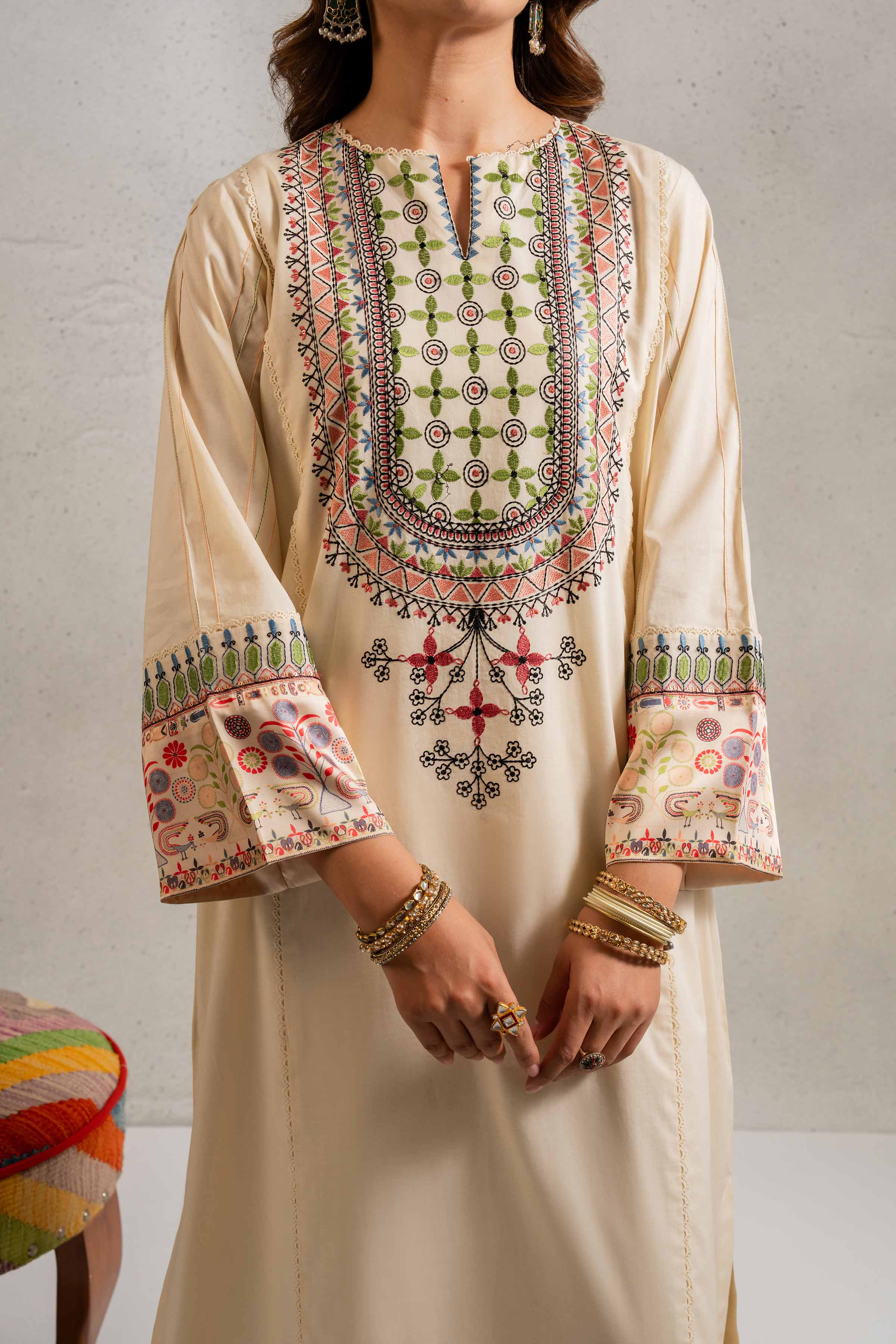 3 Piece - Embroidered Suit - PE25-132 - Image 4