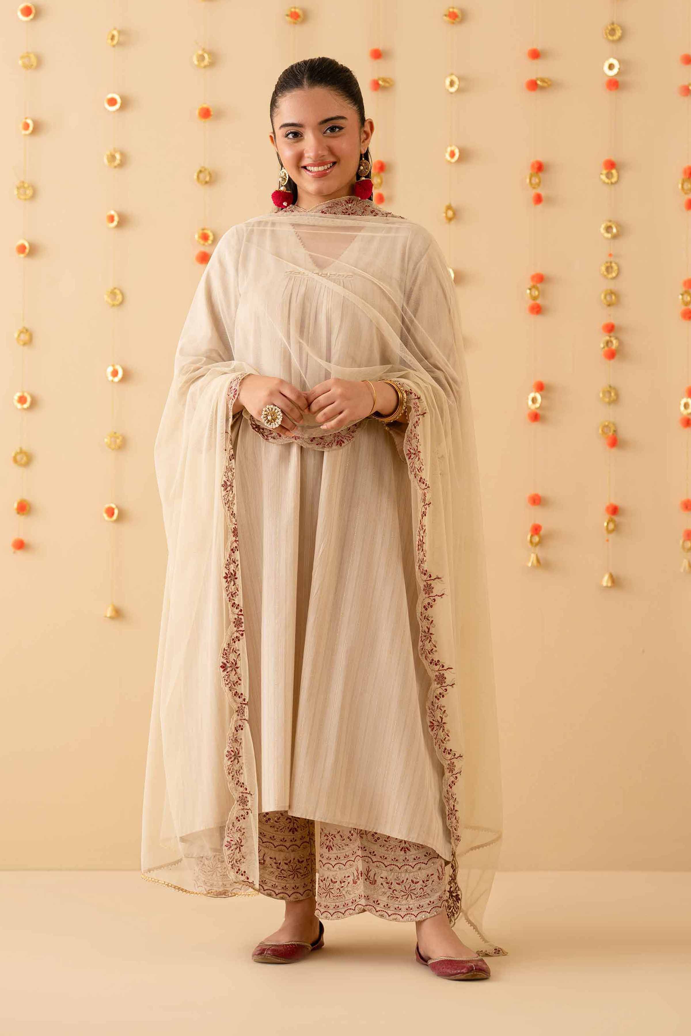 3 Piece - Embroidered Suit - PE25-135 - Image 2