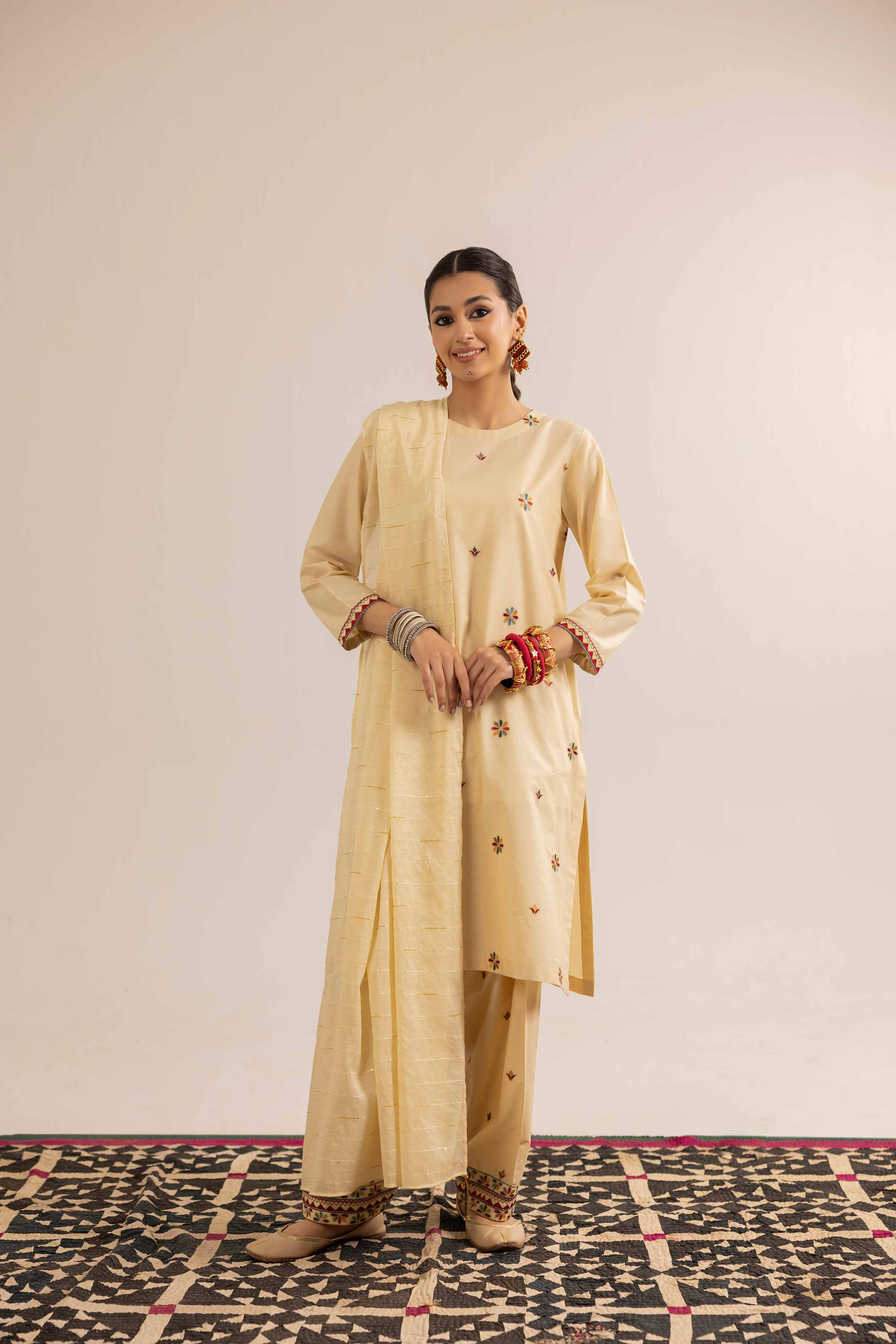 3 Piece - Embroidered Suit - PE25-146 - Image 5