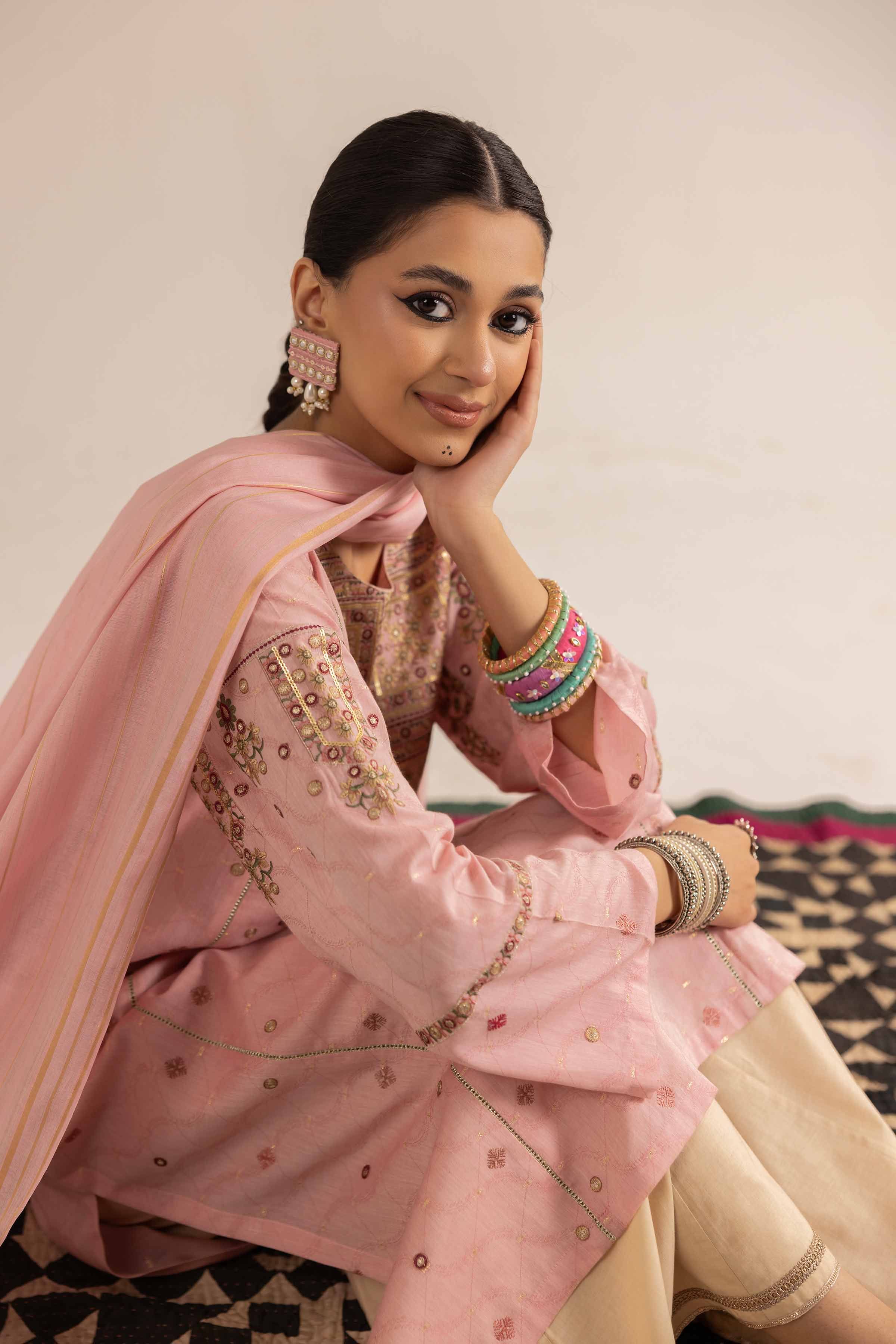 2 Piece - Embroidered Suit - PE25-157 - Image 7