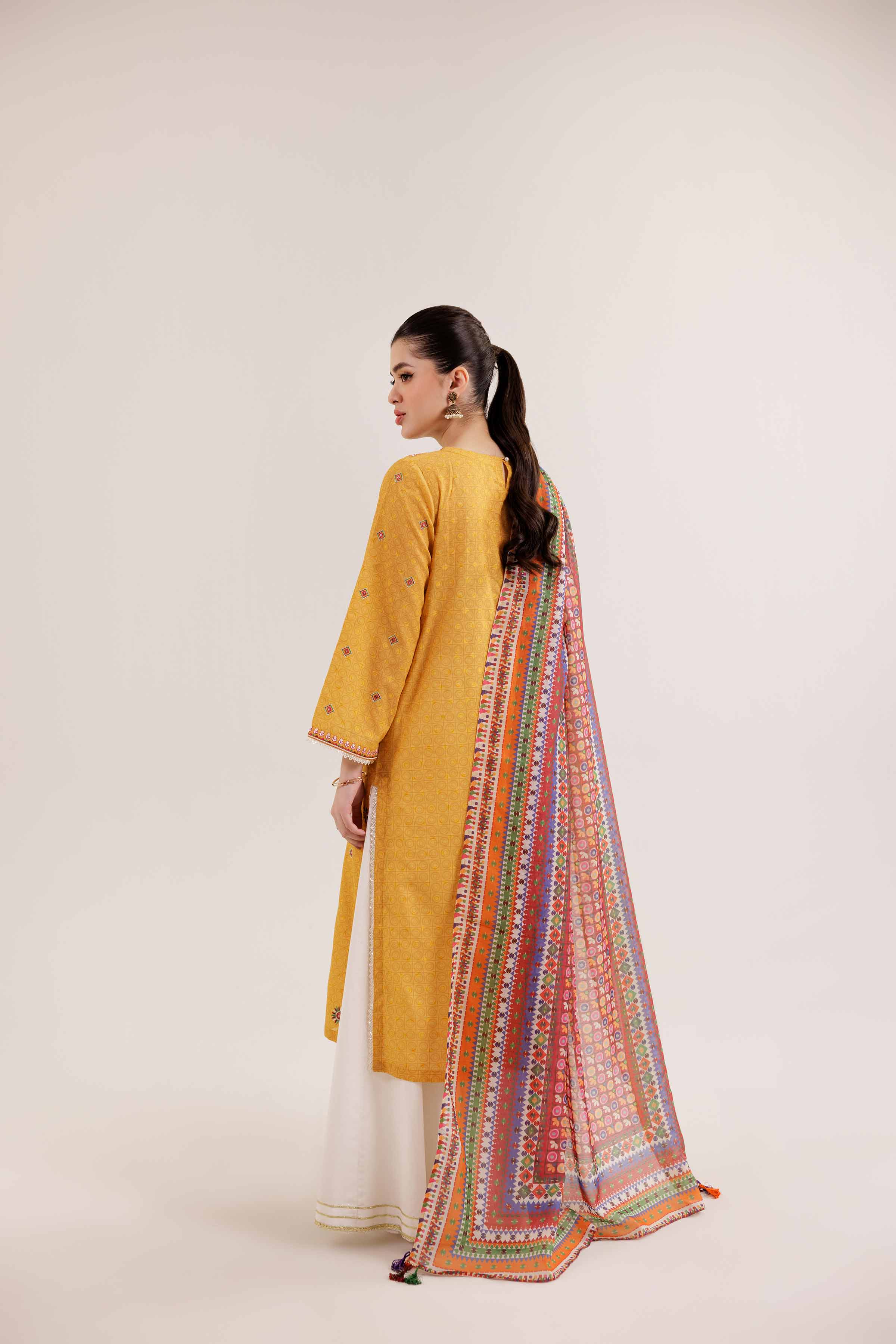 2 Piece - Printed Embroidered Suit - PE25-163 - Image 3