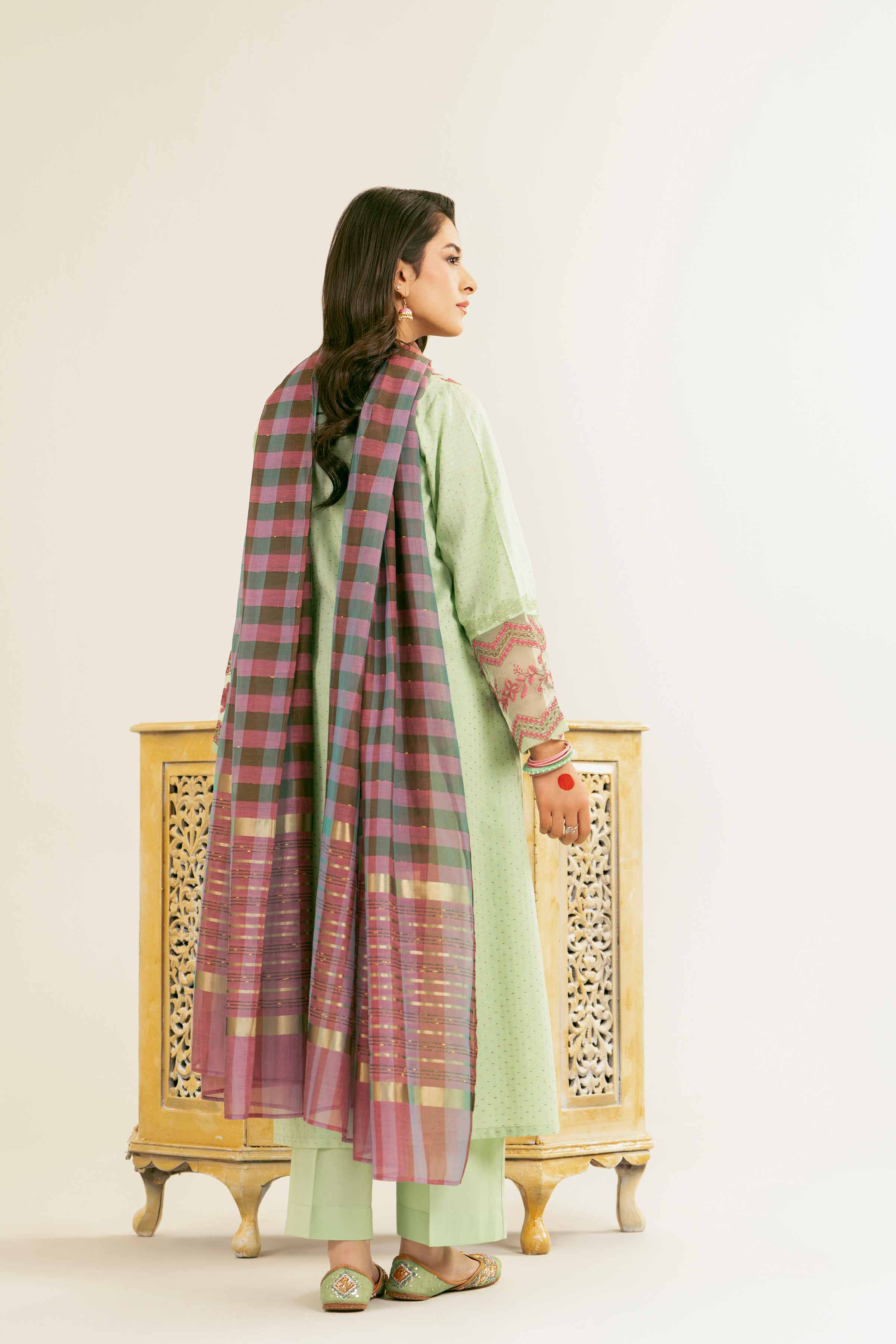 3 Piece - Embroidered Suit - PE25-171 - Image 3
