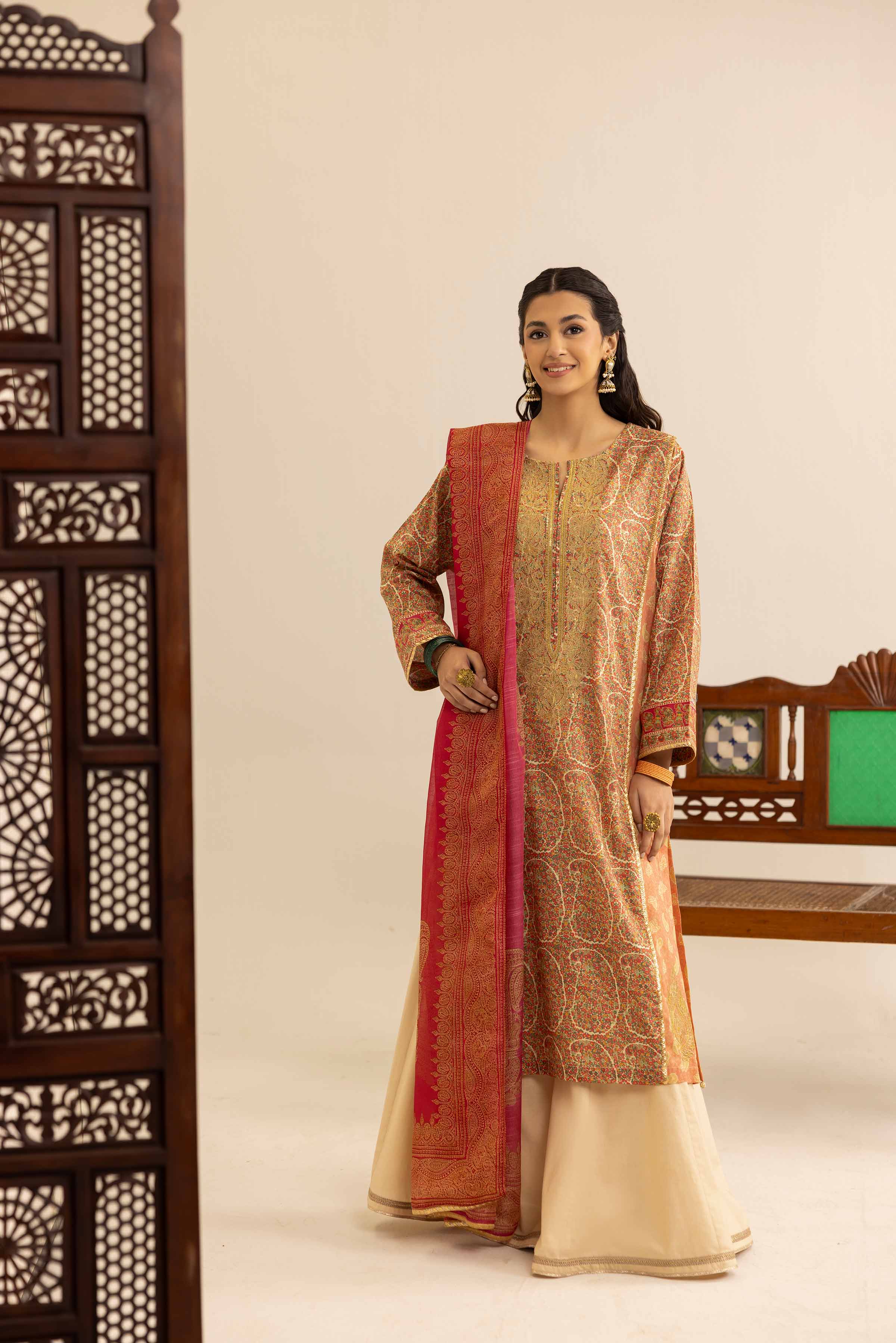 2 Piece - Printed Embroidered Suit - PE25-175 - Image 4