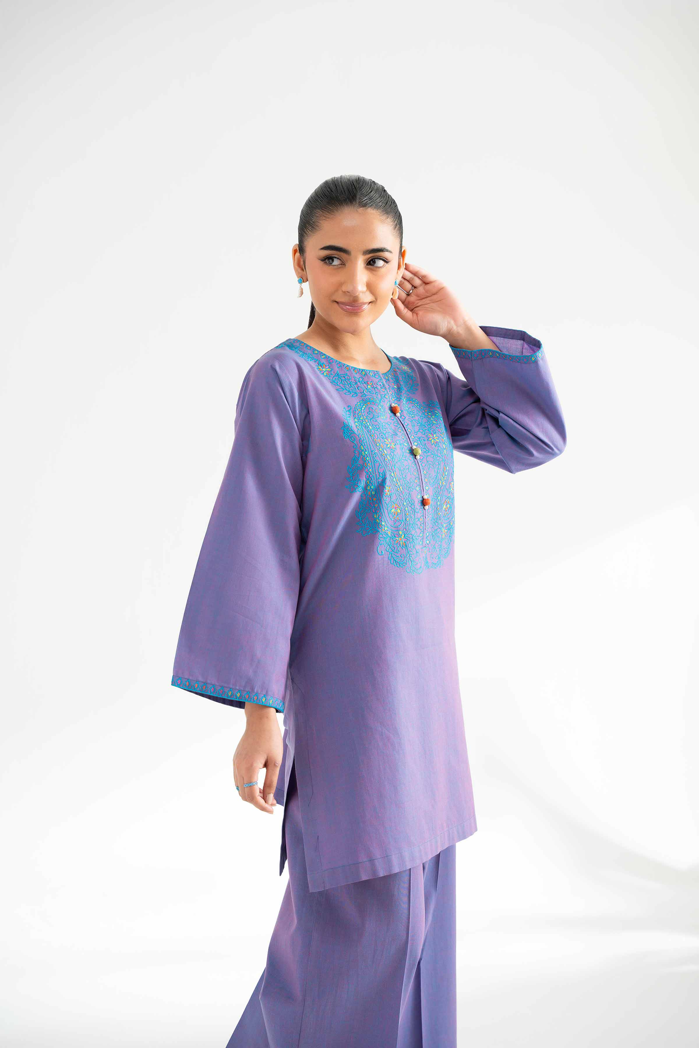 2 Piece - Embroidered Suit - PE25-204 - Image 4