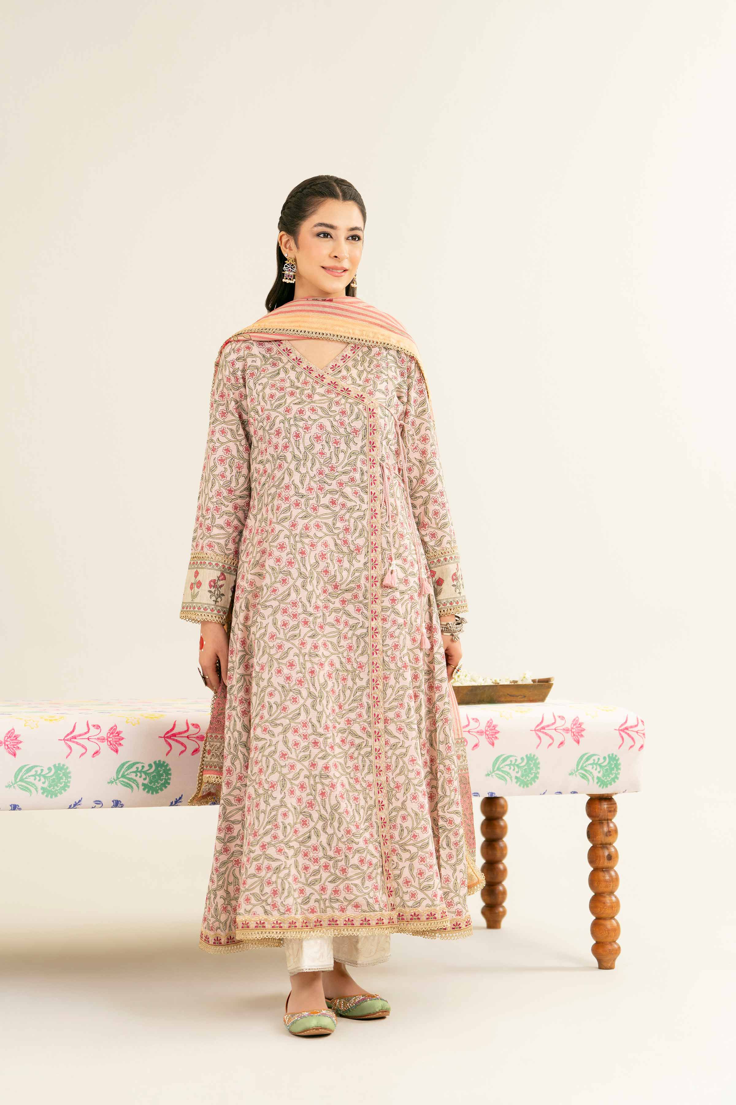 2 Piece - Printed Embroidered Suit - PE25-260 - Image 6