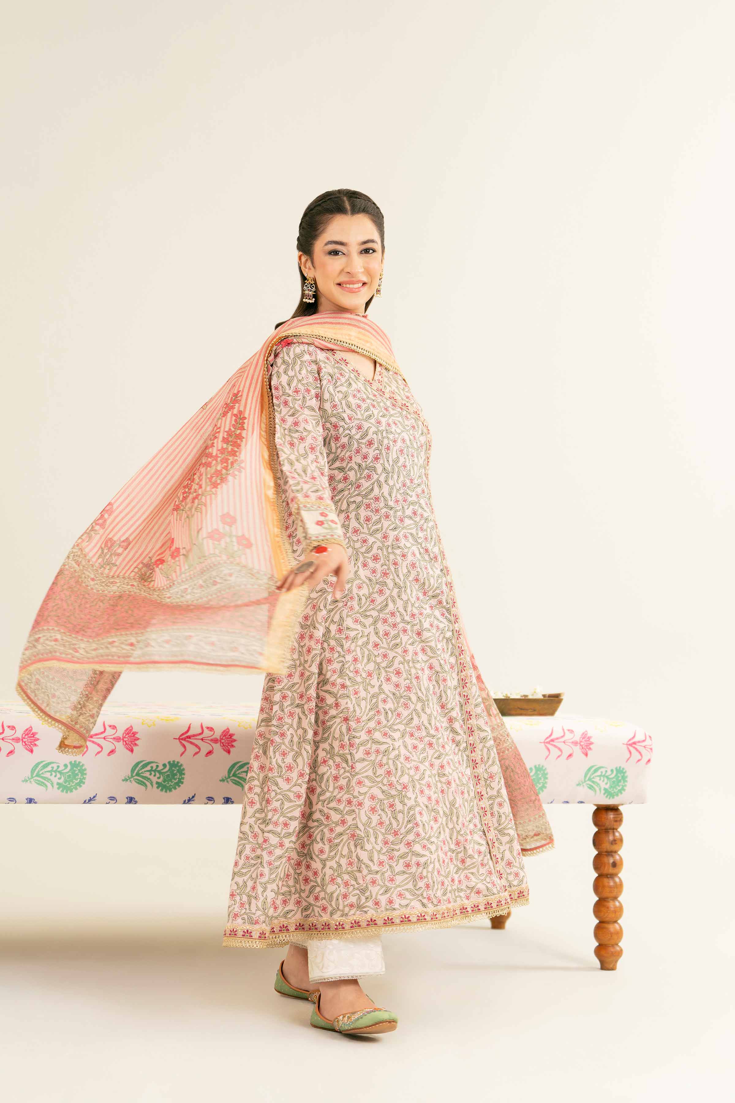 2 Piece - Printed Embroidered Suit - PE25-260 - Image 7