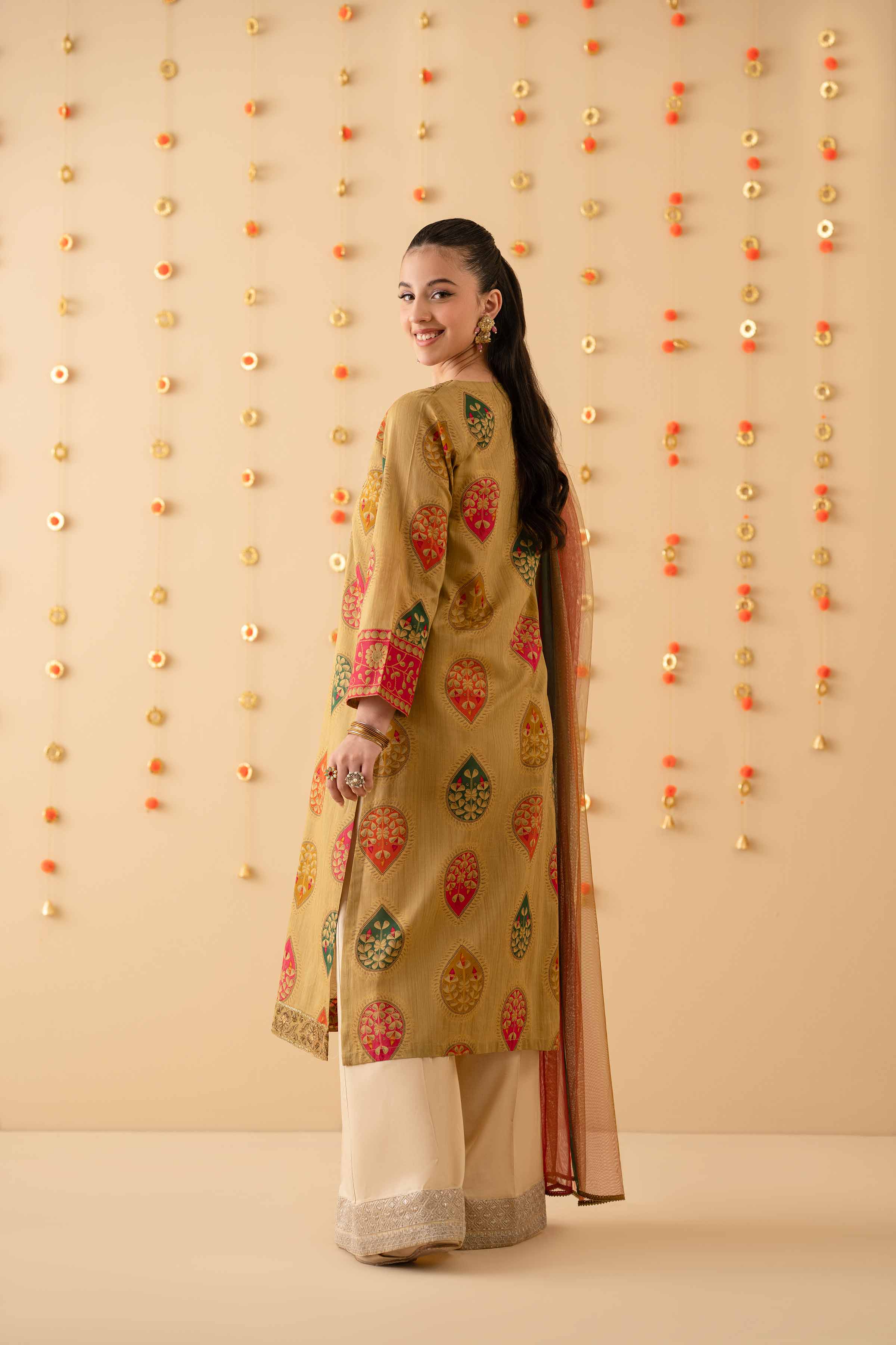 2 Piece - Printed Embroidered Suit - PE25-276 - Image 3