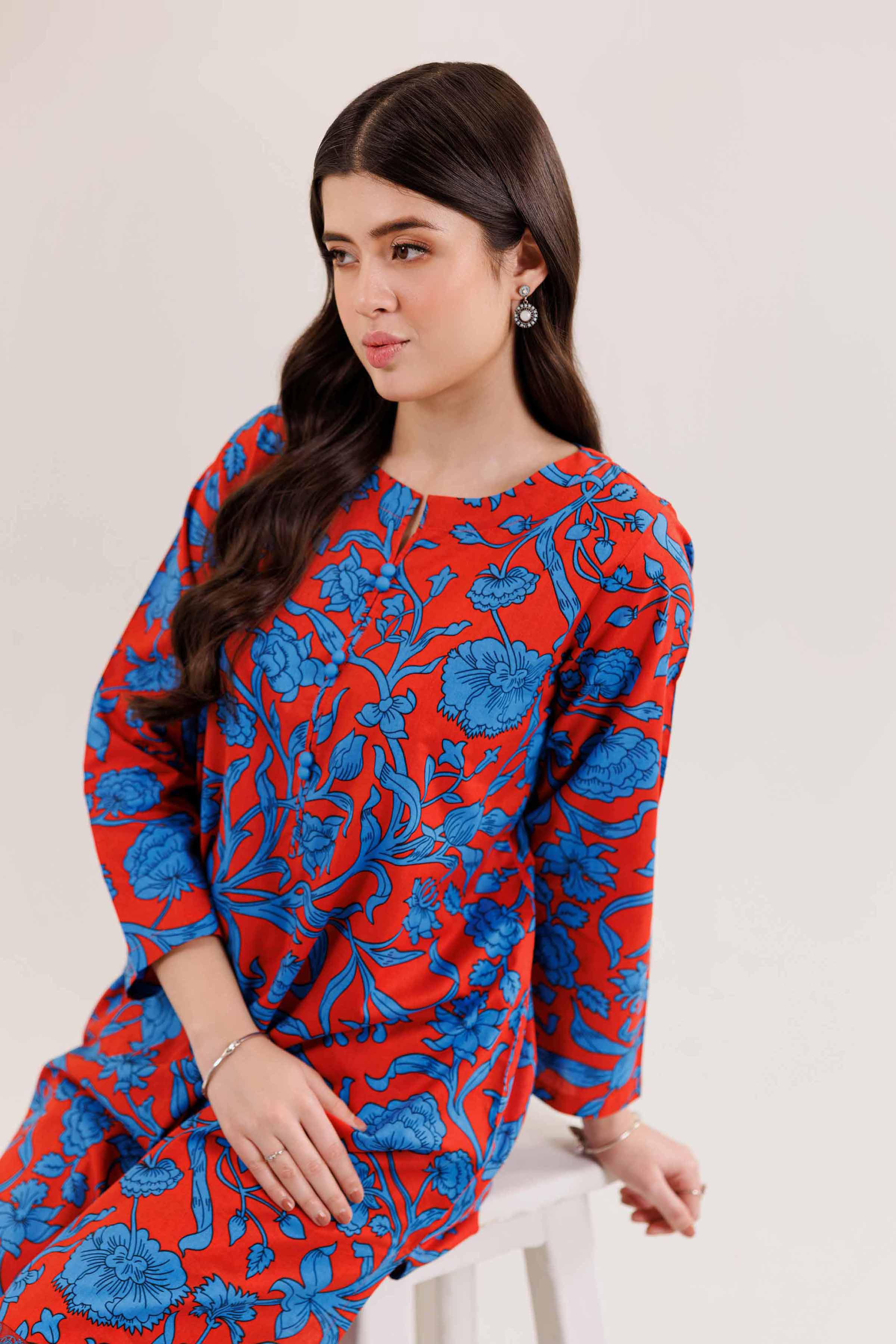 2 Piece - Printed Embroidered Suit - PE25-302 - Image 2