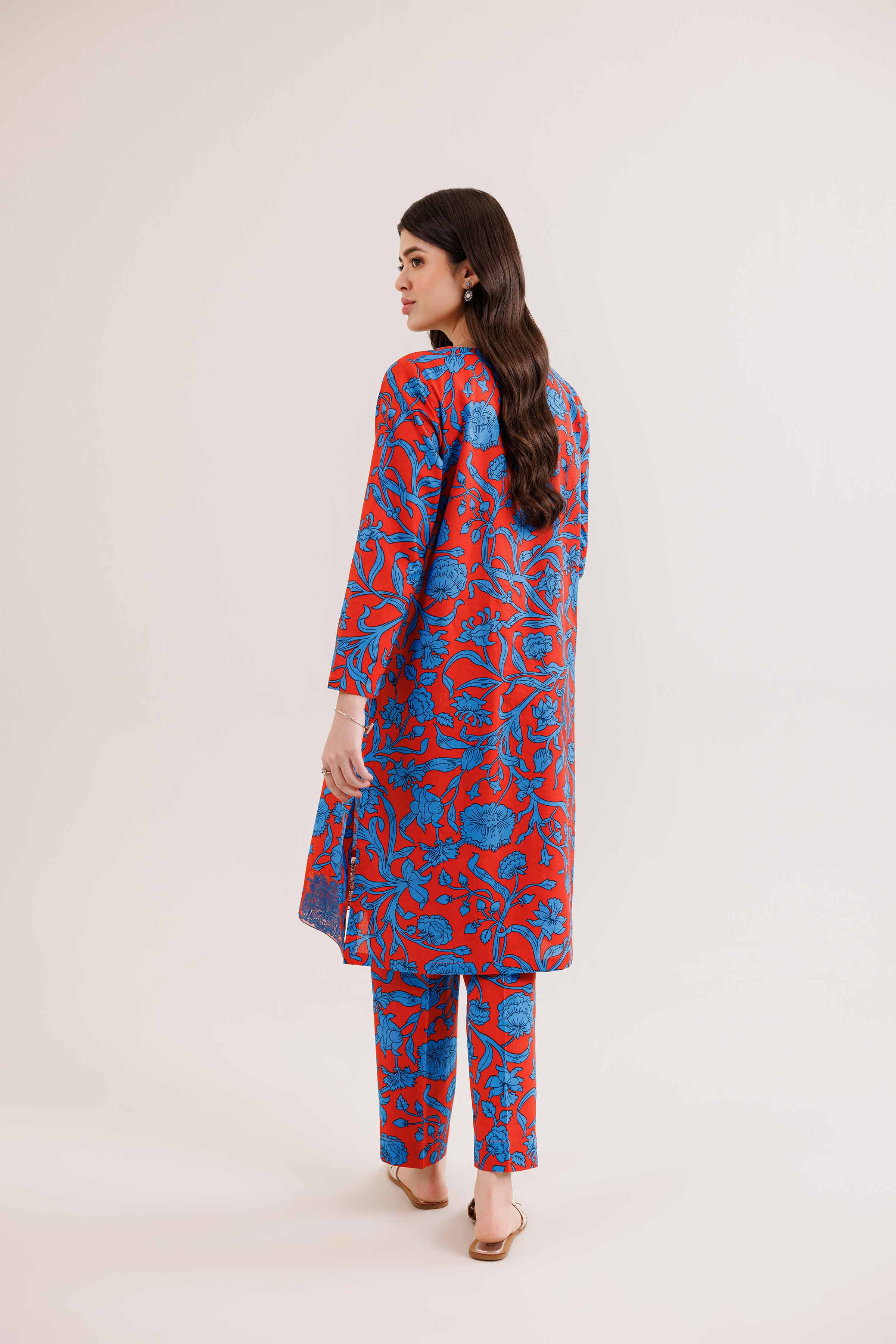 2 Piece - Printed Embroidered Suit - PE25-302 - Image 3