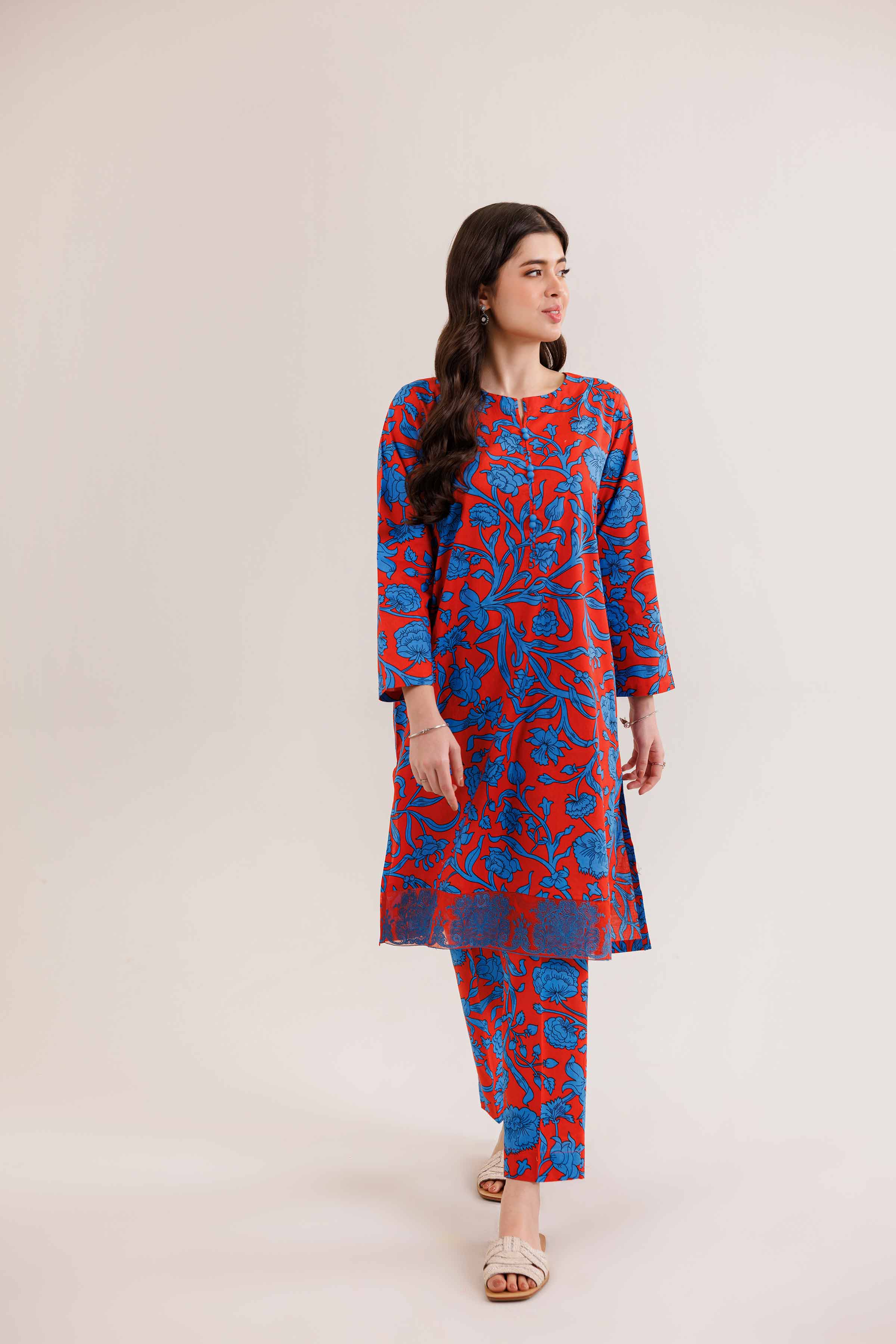 2 Piece - Printed Embroidered Suit - PE25-302 - Image 5