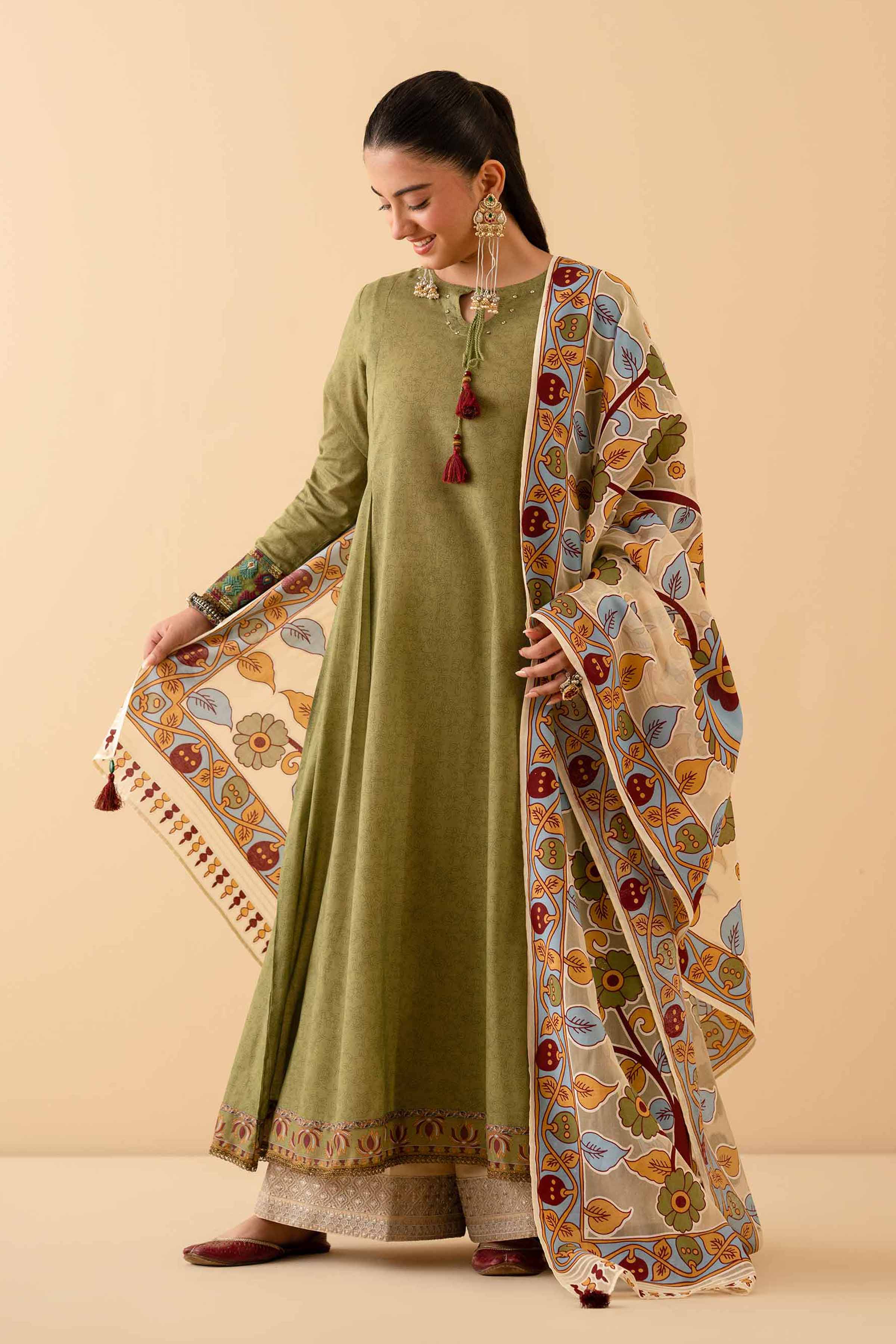2 Piece - Printed Embroidered Suit - PE25-314 - Image 2