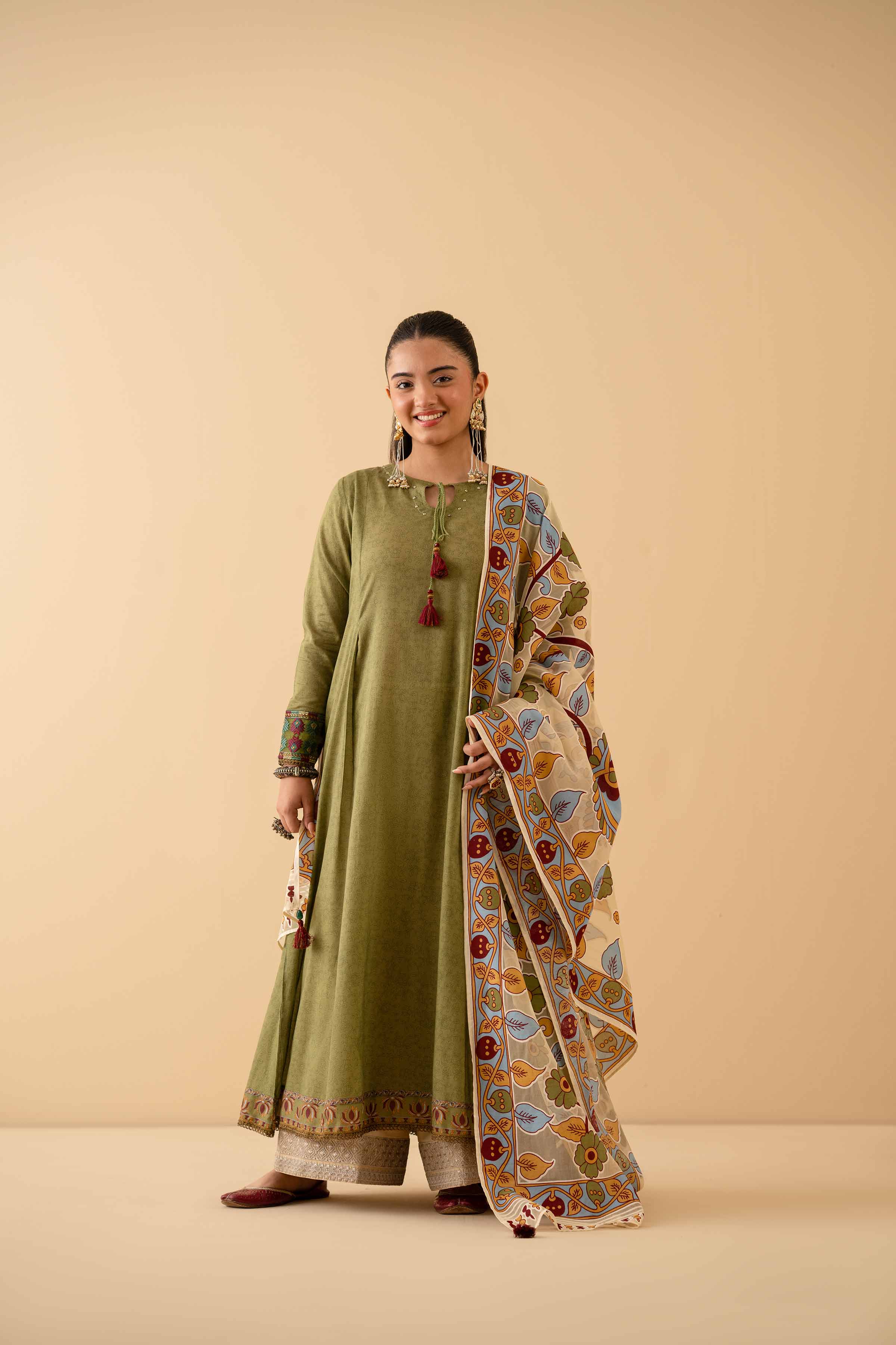 2 Piece - Printed Embroidered Suit - PE25-314 - Image 3