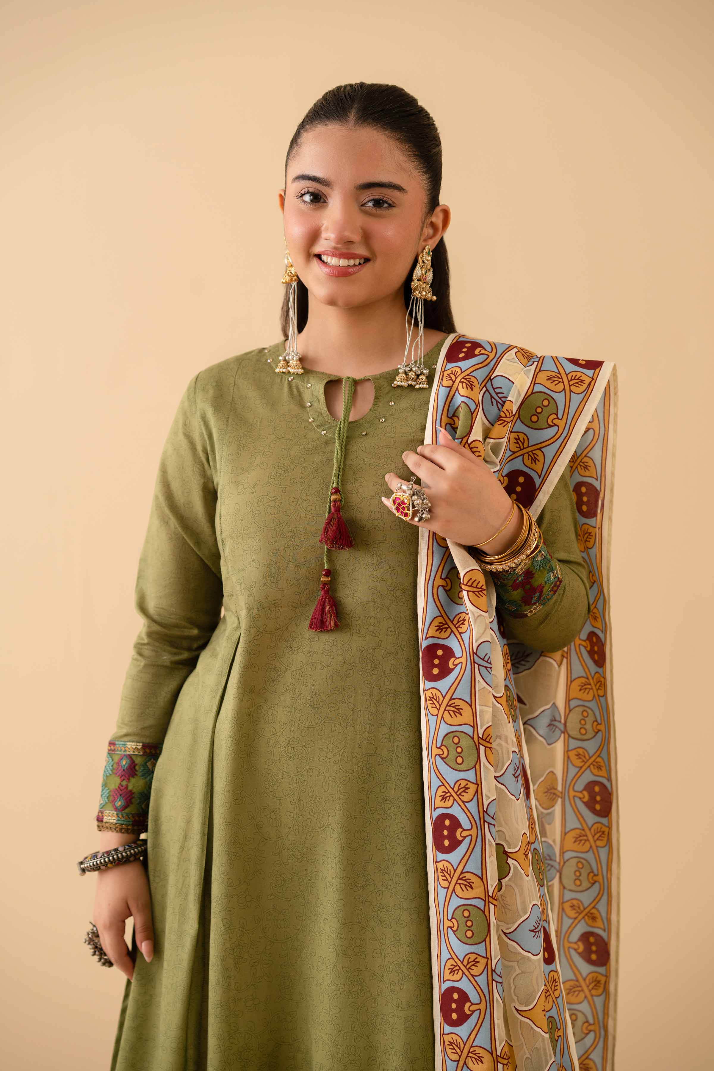 2 Piece - Printed Embroidered Suit - PE25-314 - Image 6