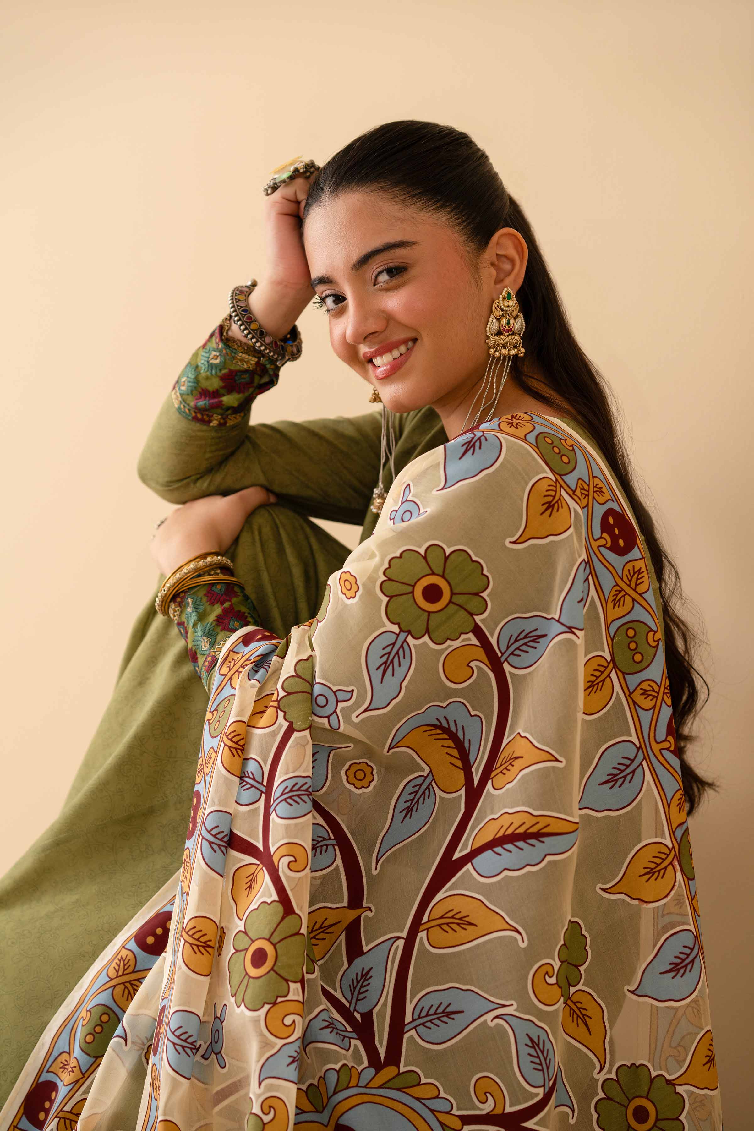 2 Piece - Printed Embroidered Suit - PE25-314 - Image 7