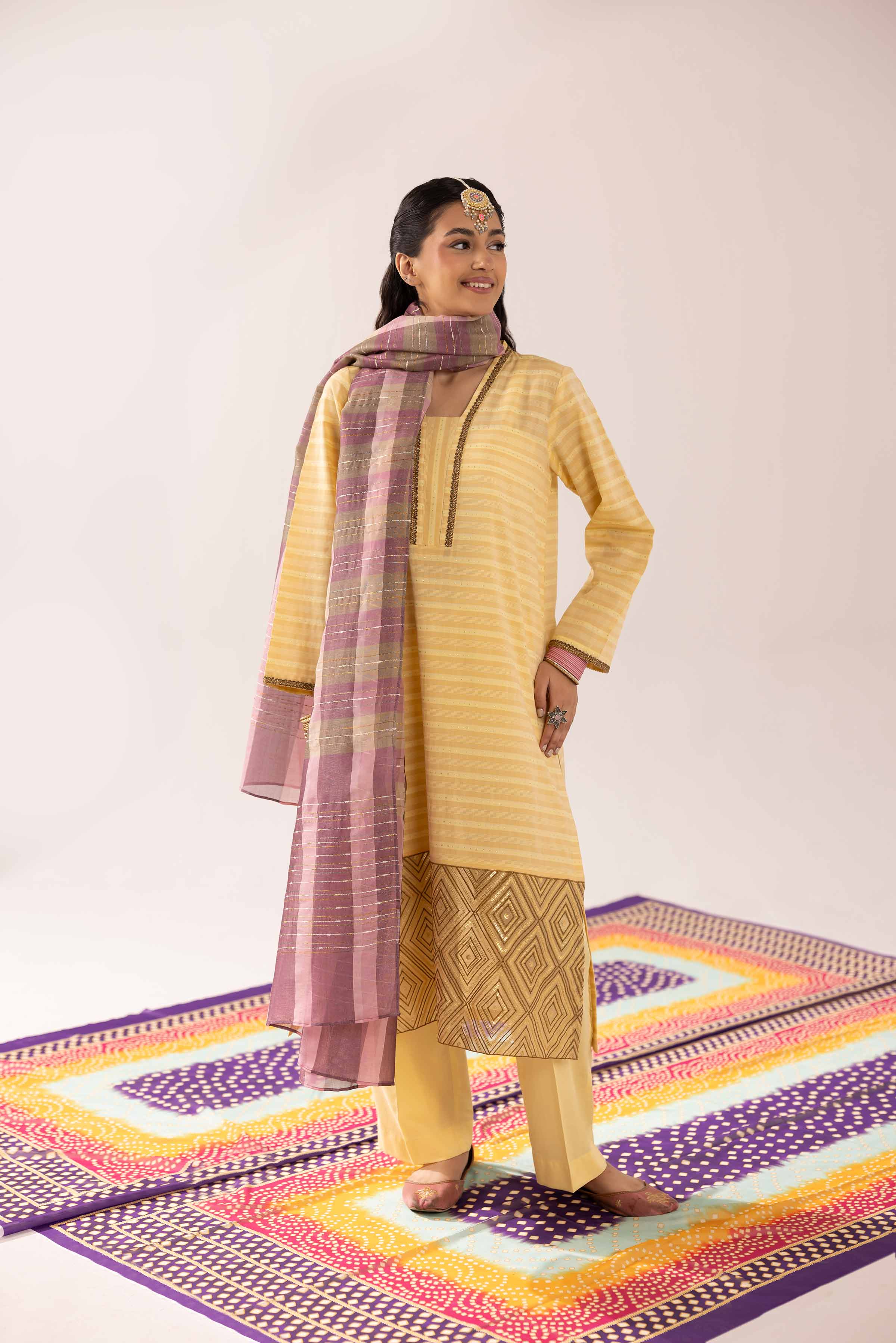 3 Piece - Embroidered Suit - PE25-317 - Image 5