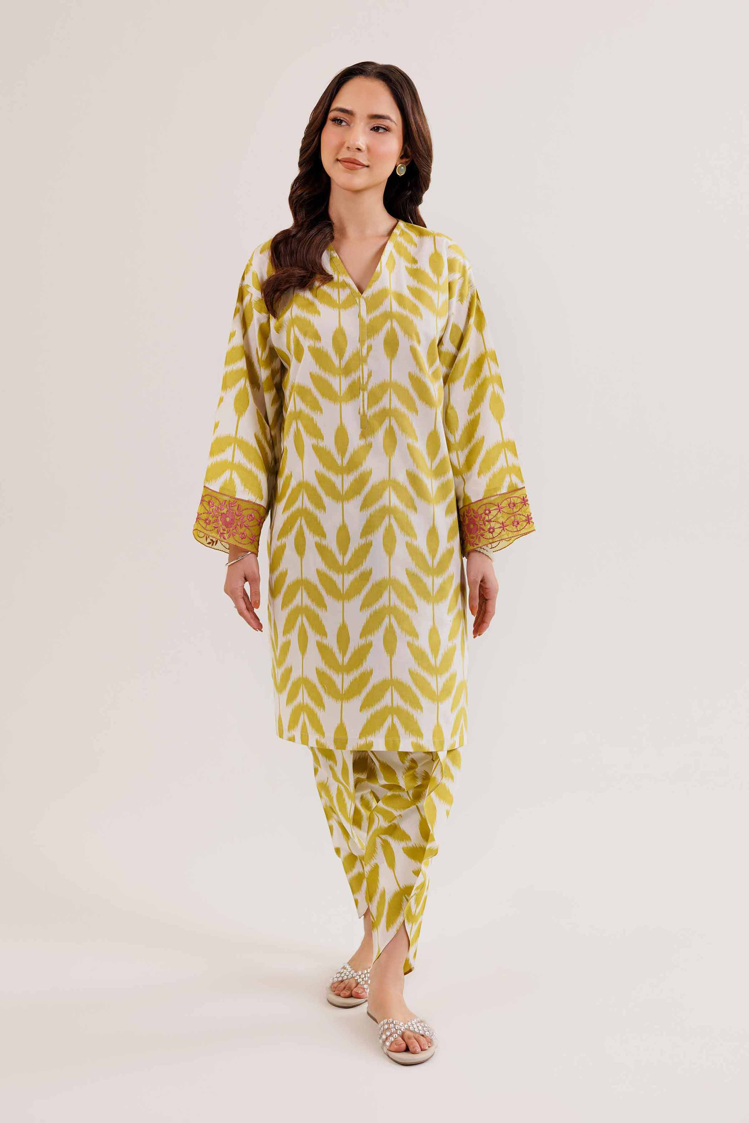 2 Piece - Printed Embroidered Suit - PE25-326 - Image 2