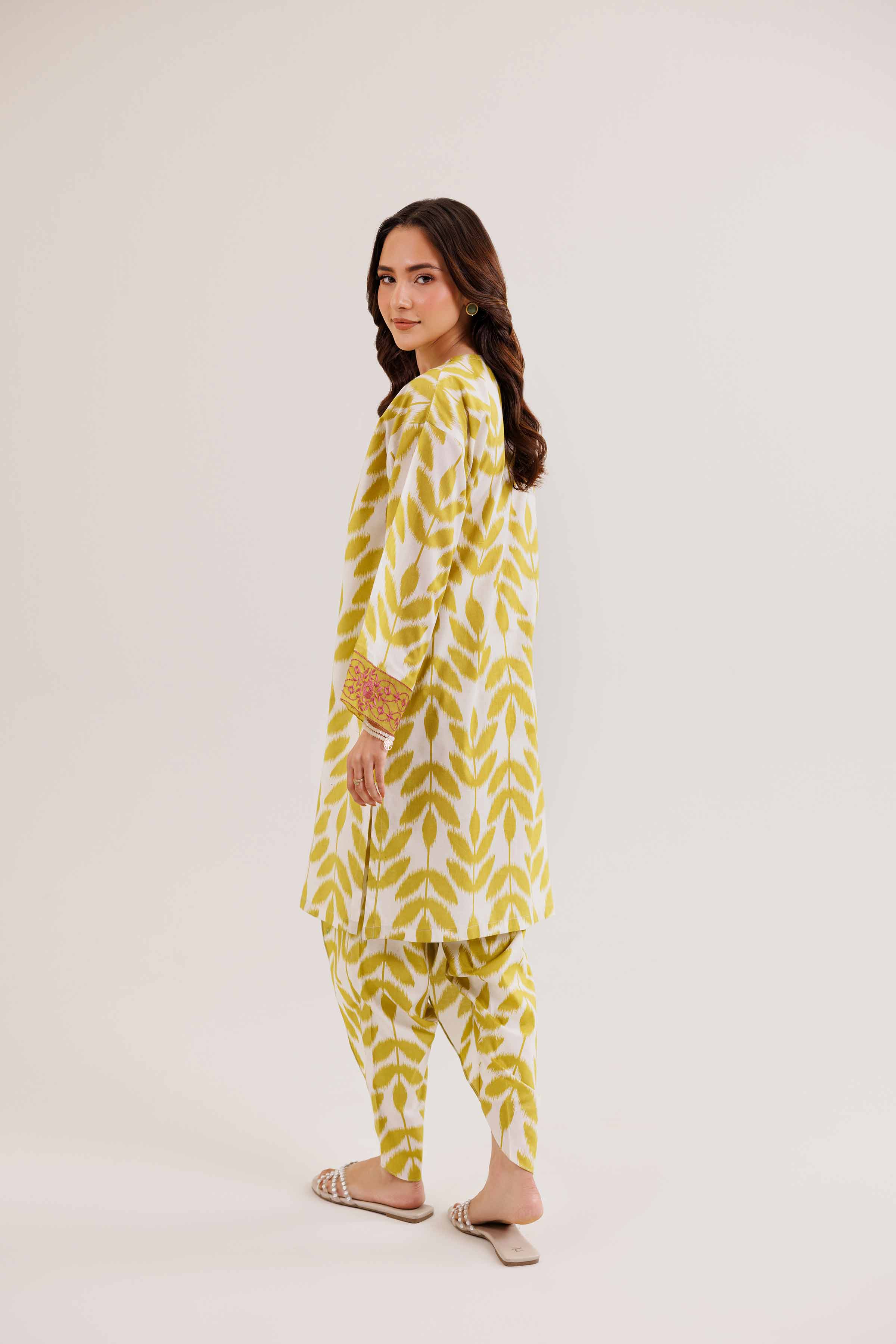 2 Piece - Printed Embroidered Suit - PE25-326 - Image 3