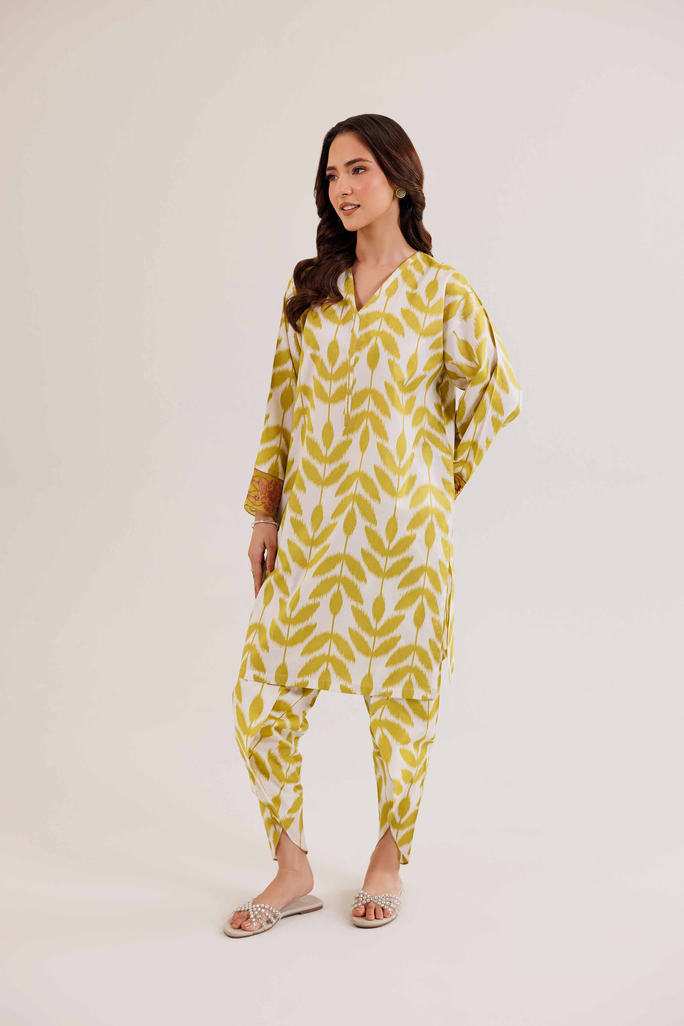 2 Piece - Printed Embroidered Suit - PE25-326 - Image 4