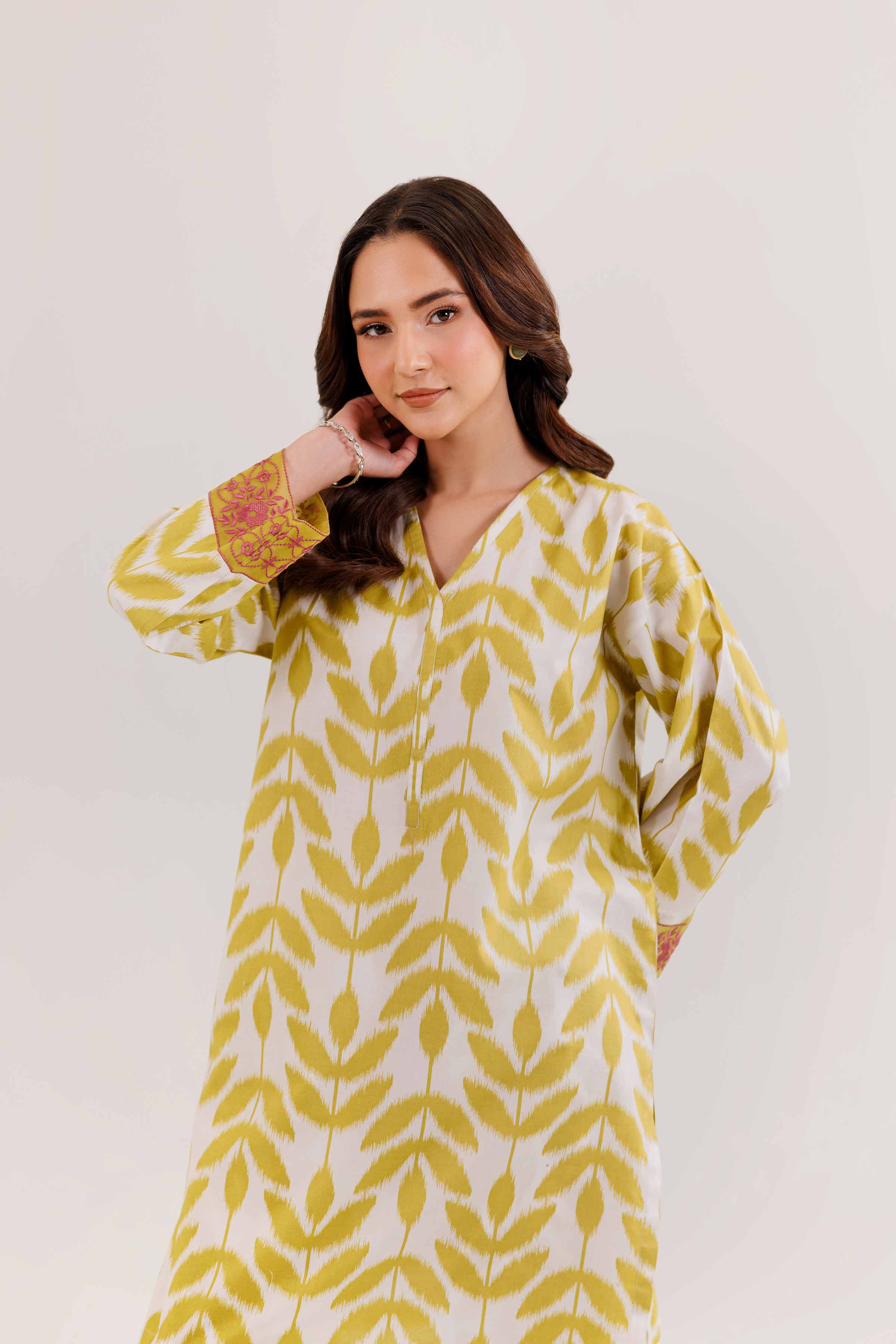 2 Piece - Printed Embroidered Suit - PE25-326 - Image 5