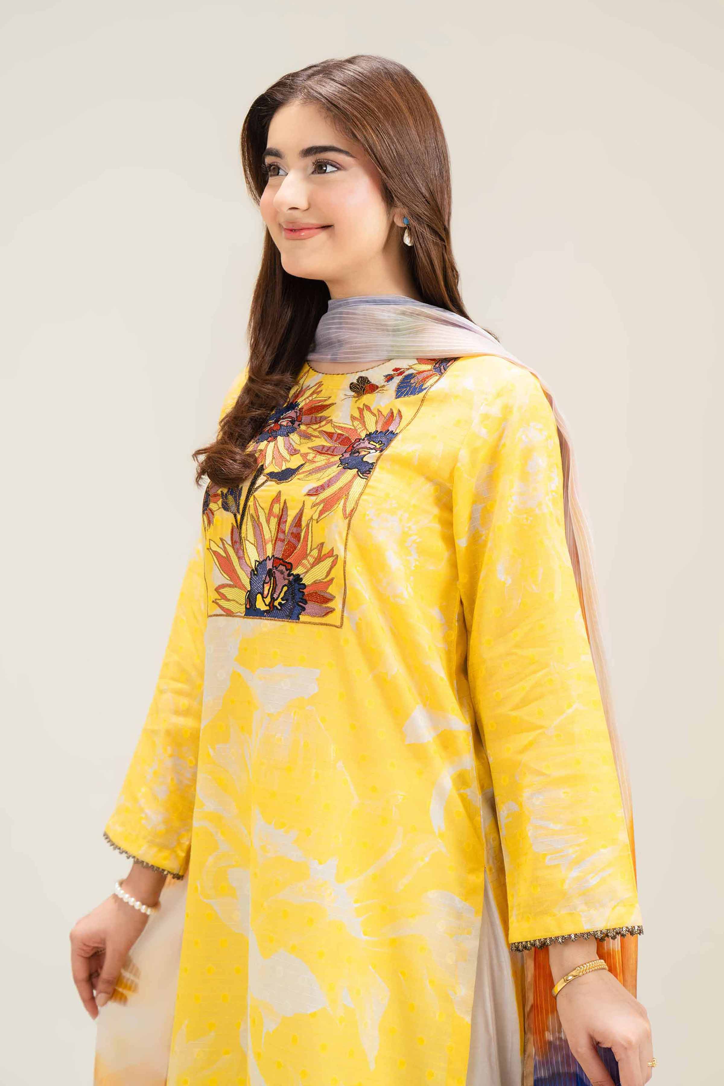 2 Piece - Printed Embroidered Suit - PE25-336 - Image 2