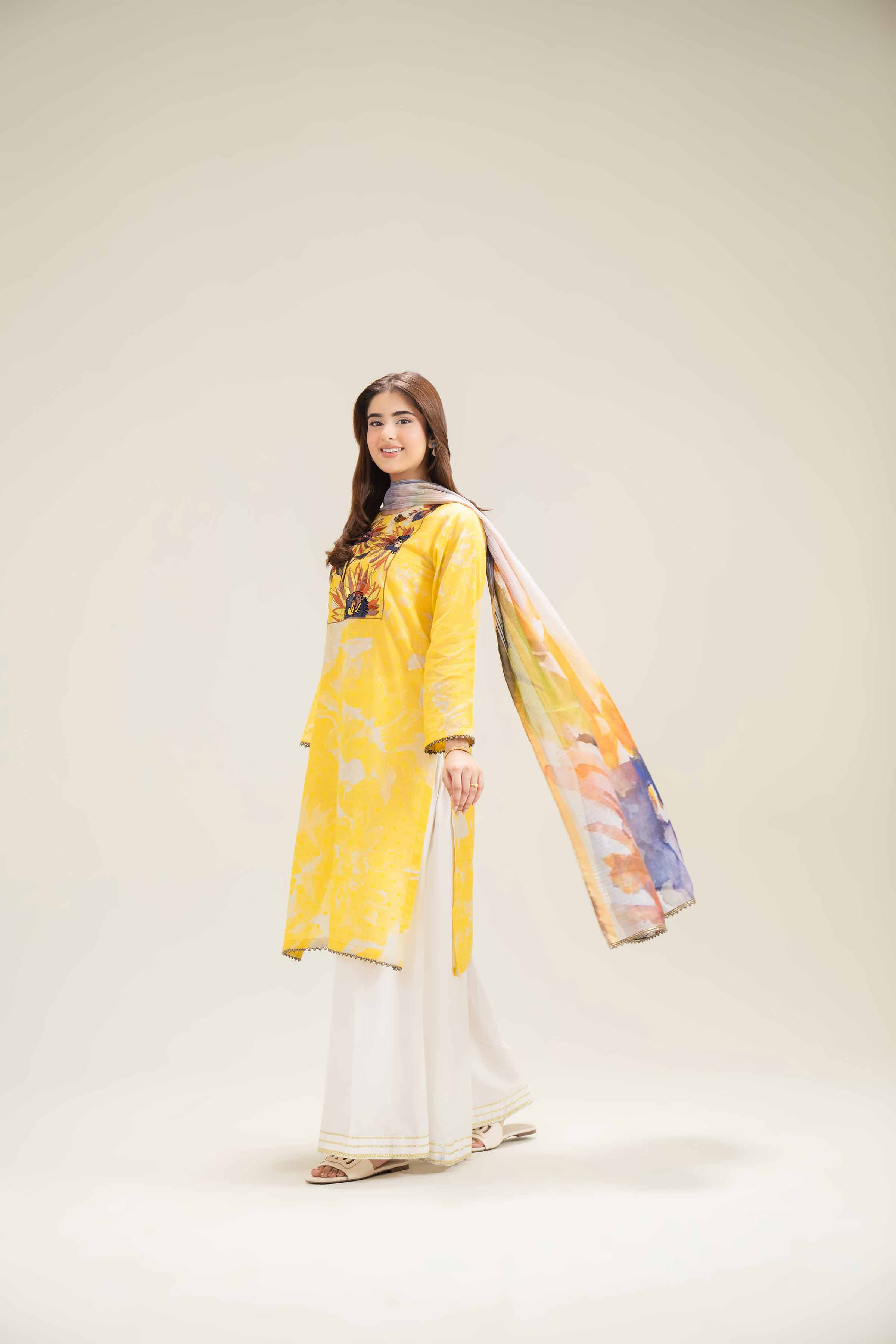 2 Piece - Printed Embroidered Suit - PE25-336 - Image 4
