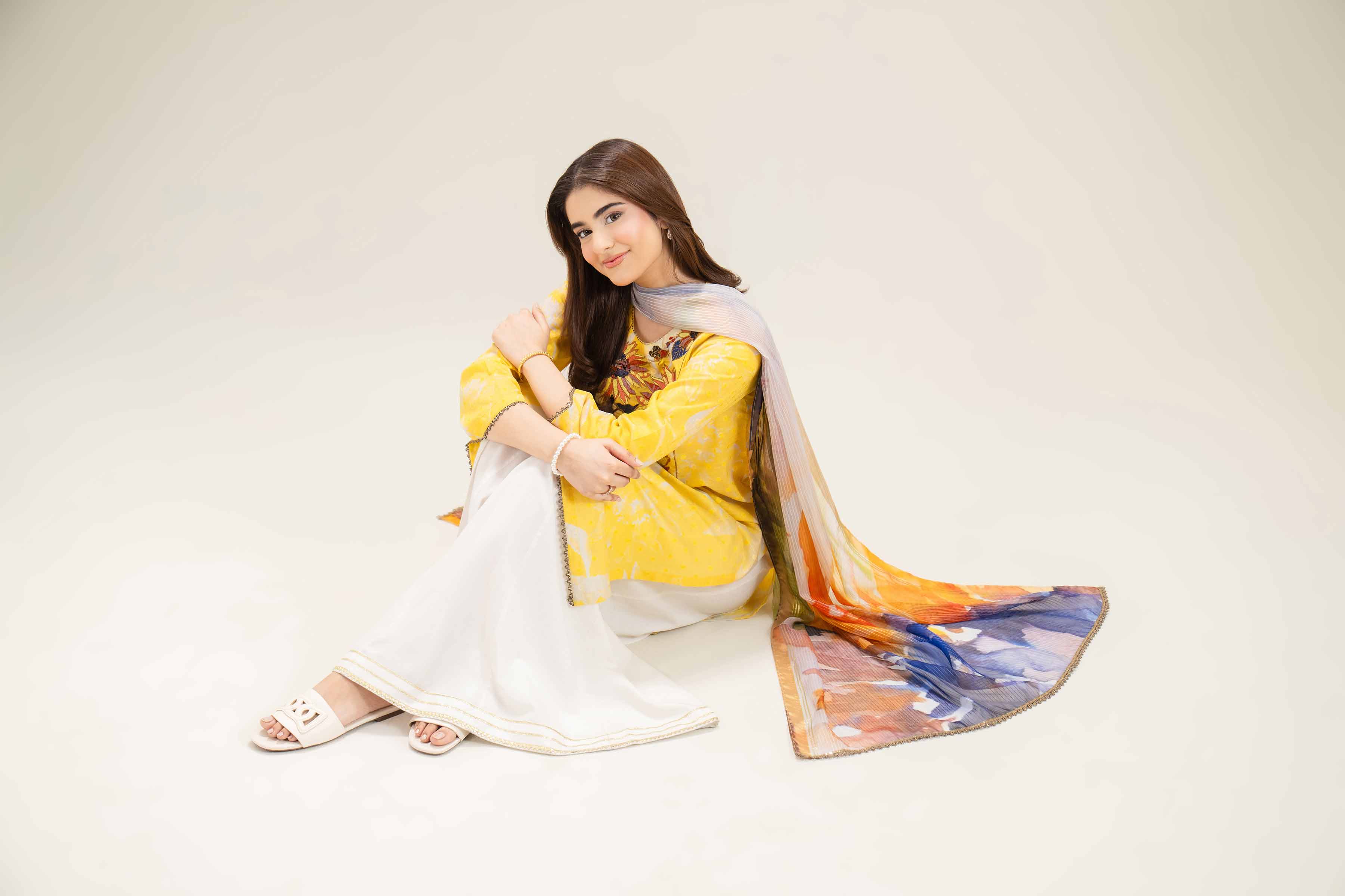 2 Piece - Printed Embroidered Suit - PE25-336 - Image 5