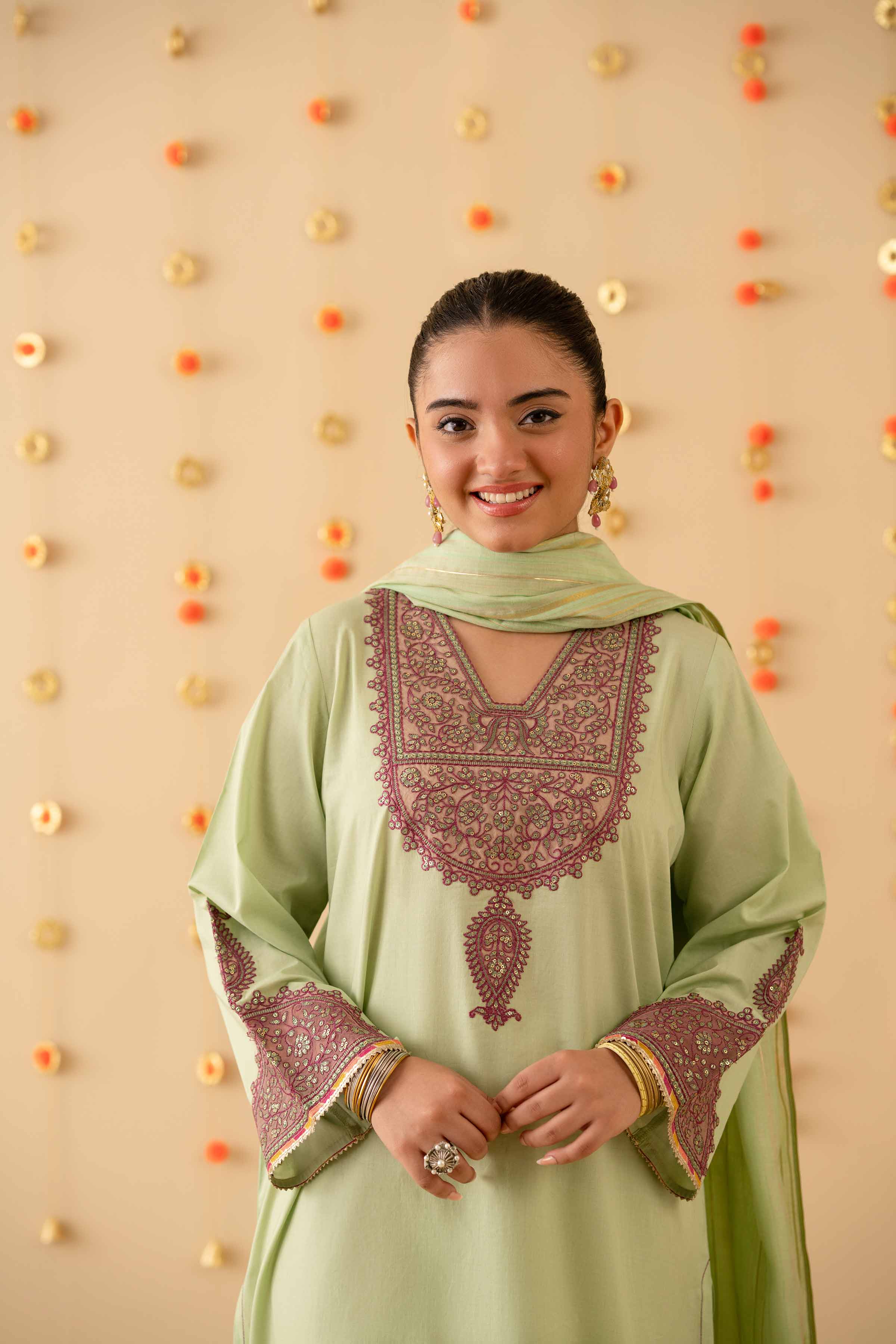2 Piece - Embroidered Suit - PE25-383 - Image 6