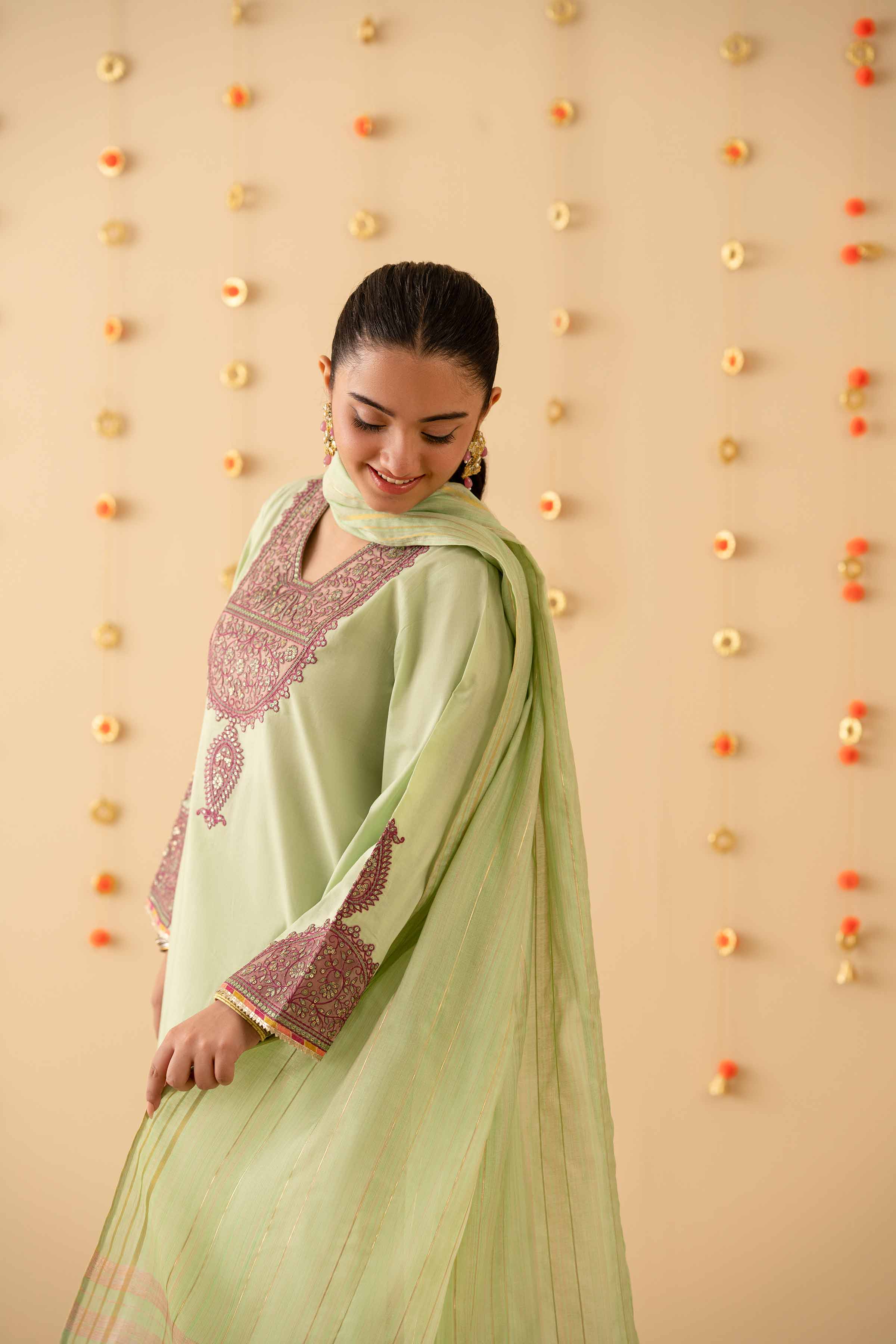 2 Piece - Embroidered Suit - PE25-383 - Image 7