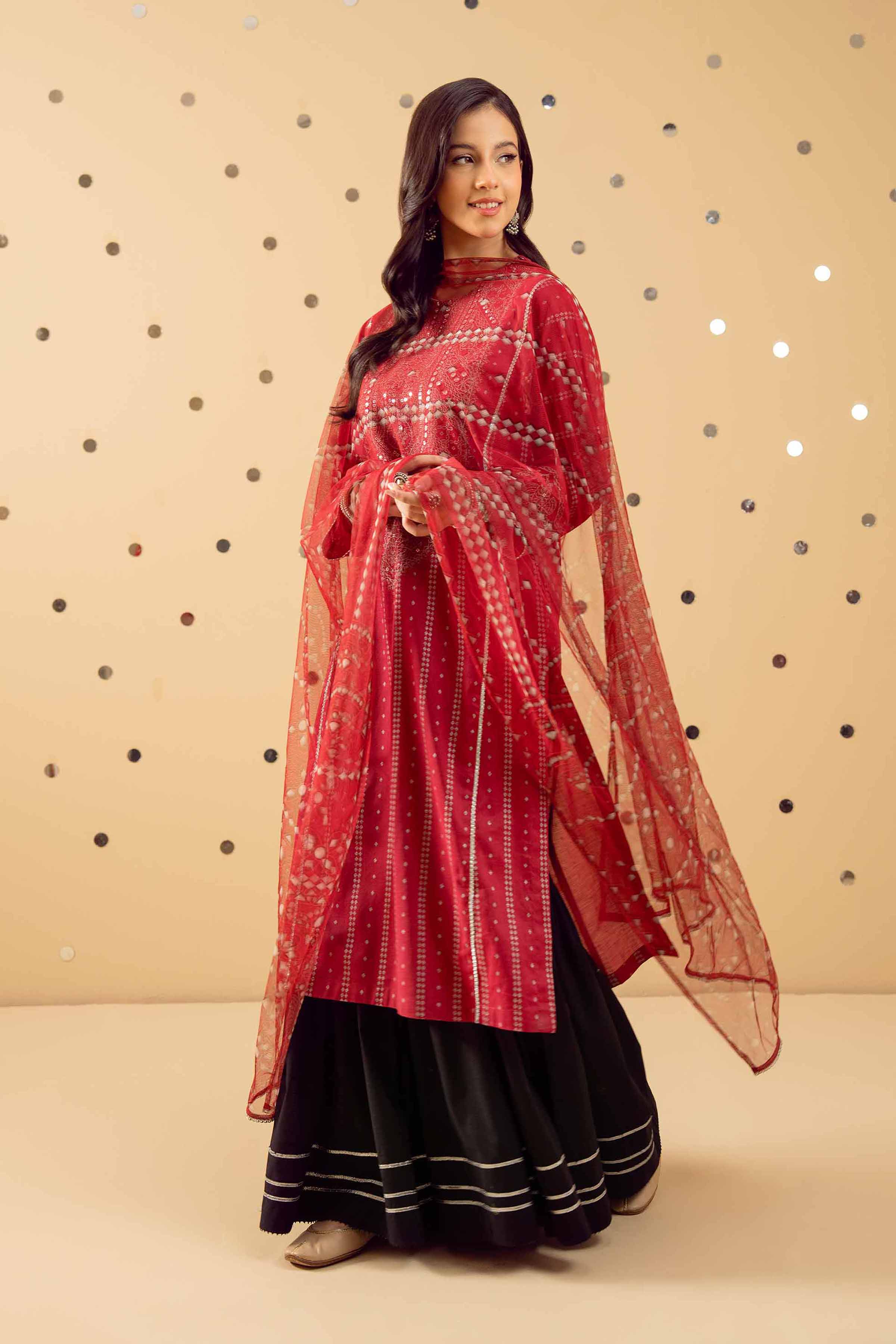 2 Piece - Printed Embroidered Suit - PE25-389 - Image 2