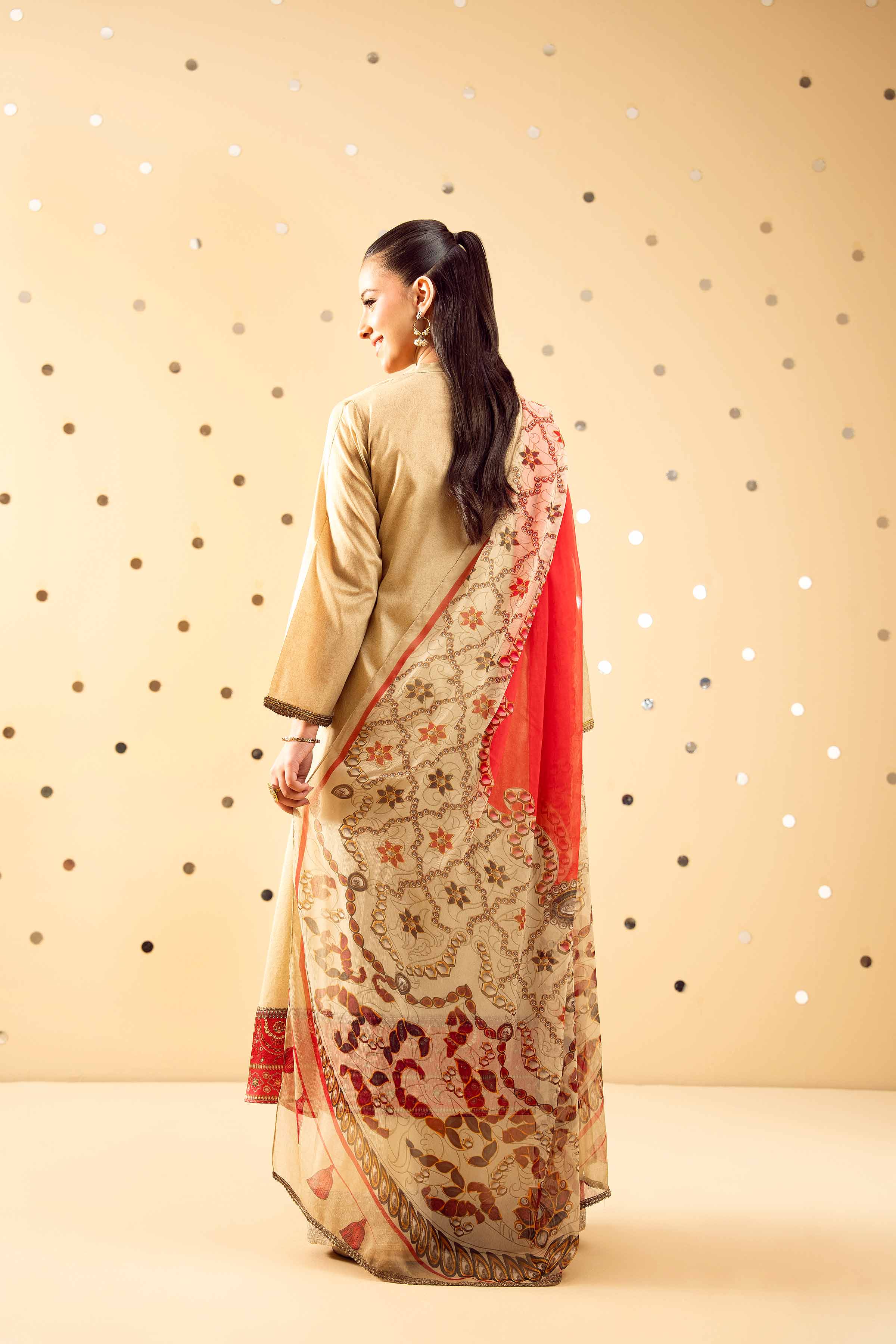 2 Piece - Printed Embroidered Suit - PE25-391 - Image 3