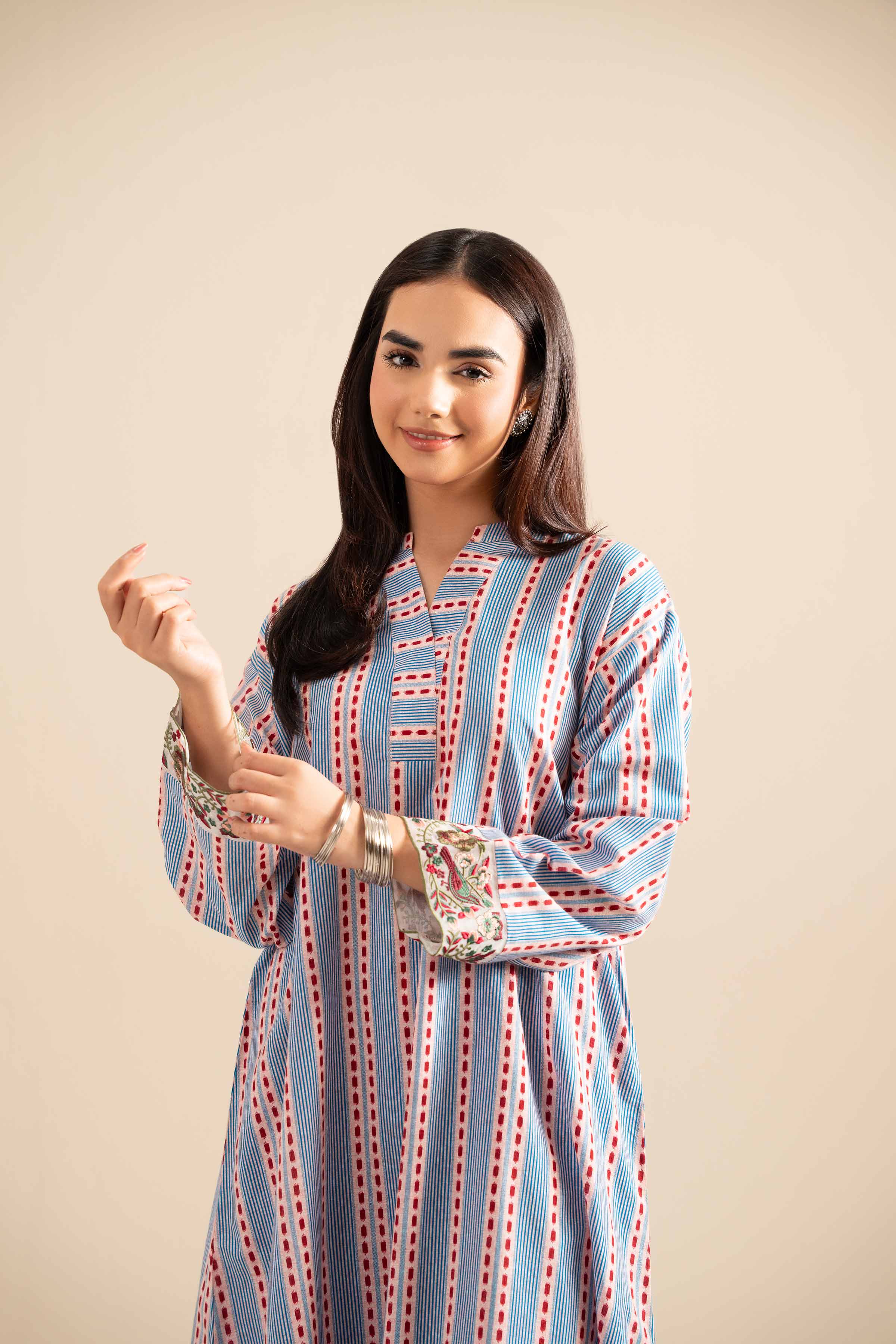 2 Piece - Printed Embroidered Suit - PE25-426 - Image 5