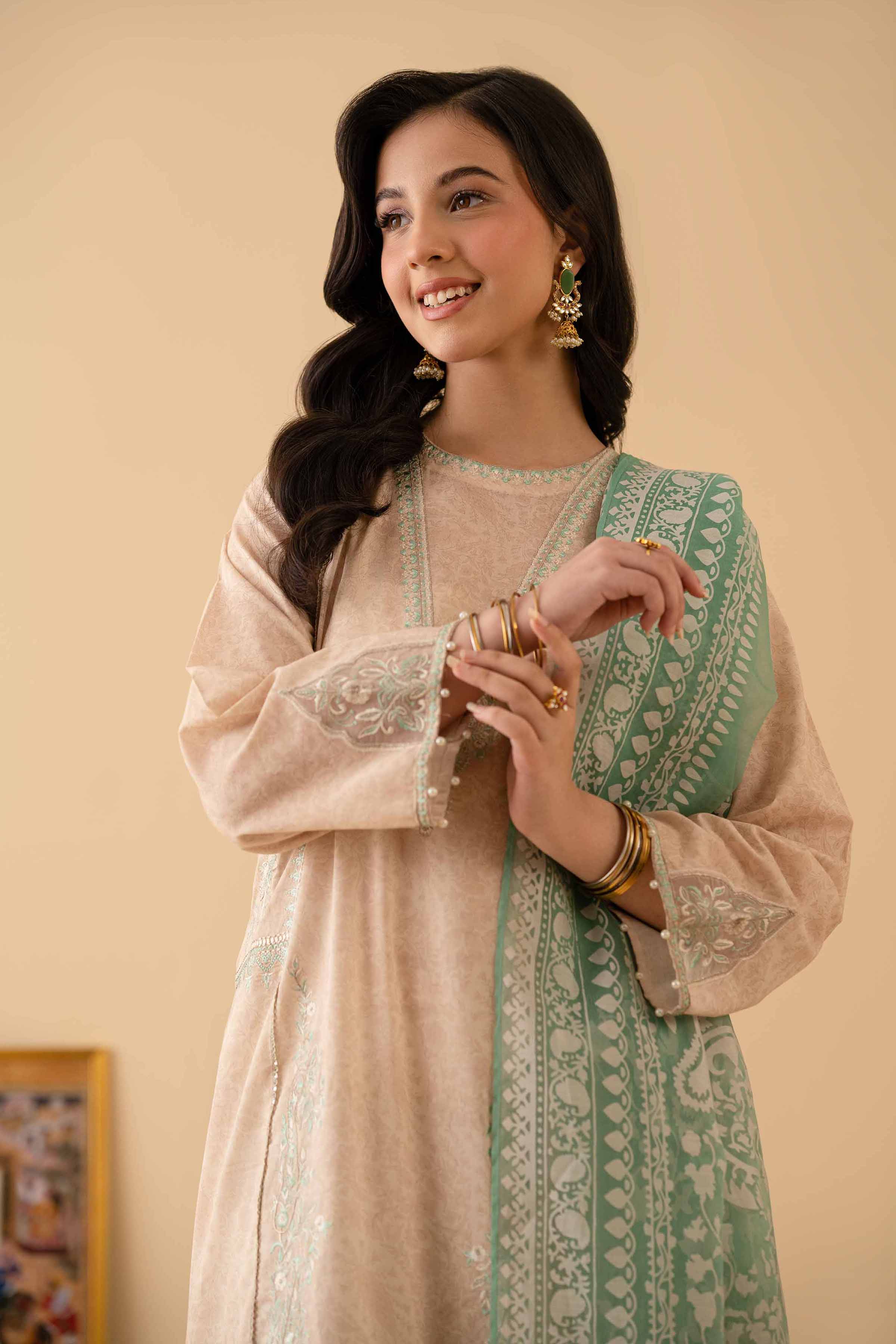 2 Piece - Printed Embroidered Suit - PE25-434 - Image 2
